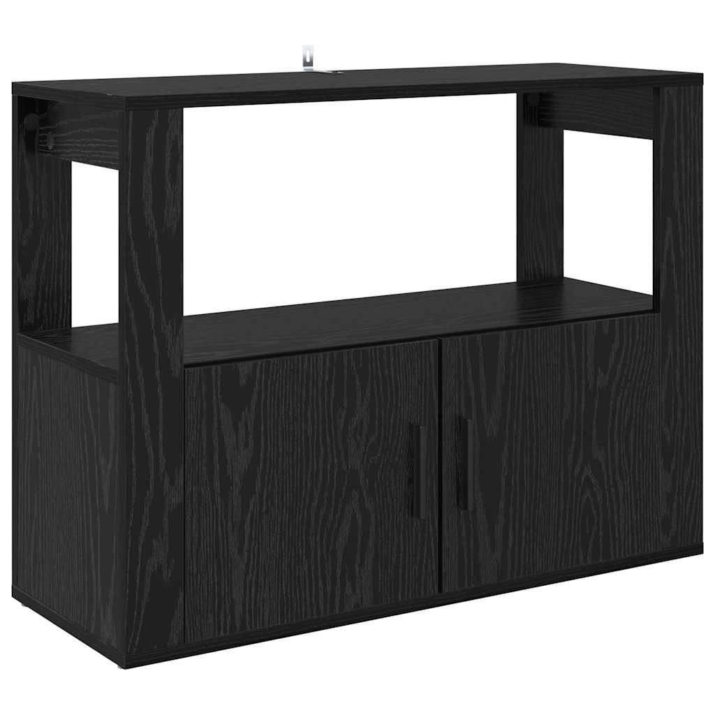 vidaXL Sideboard Sideboard Schwarz Eichen-Optik 80 x 30 x 60 cm Holzwerksto günstig online kaufen