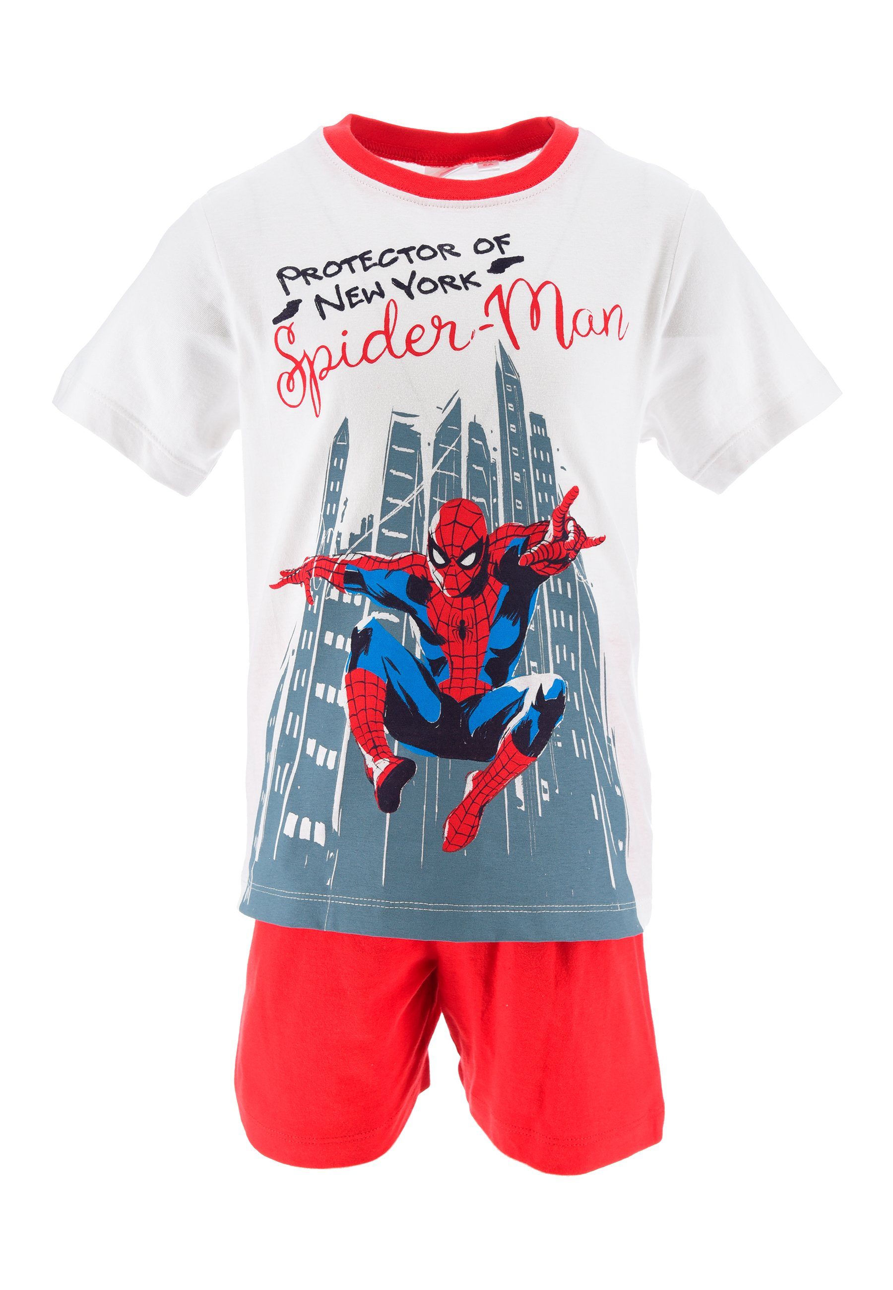 Spiderman Shorty Kinder Jungen Pyjama Schlaf-Set (2 tlg) Rot