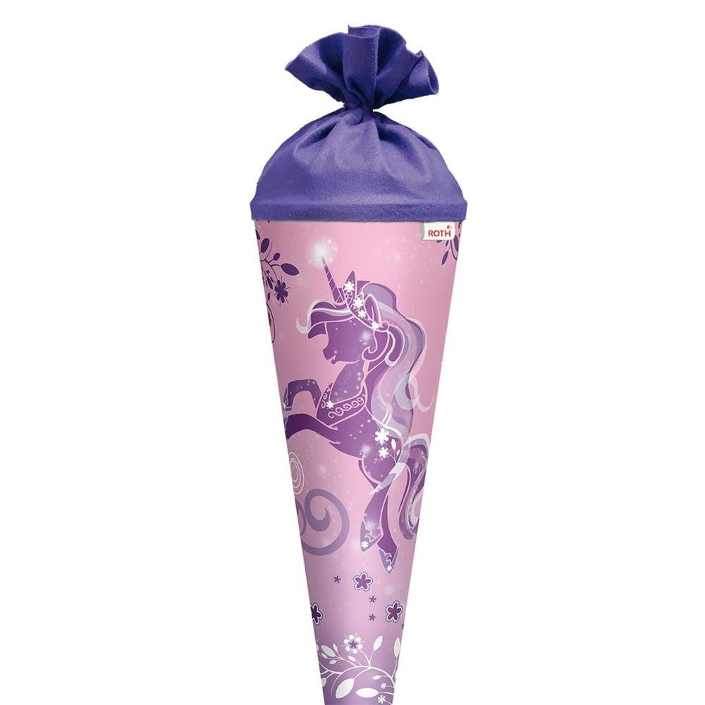 Roth Schultüte Purple Unicorn, 70 cm mit Glitter, Roth-Spitze, Zuckertüte