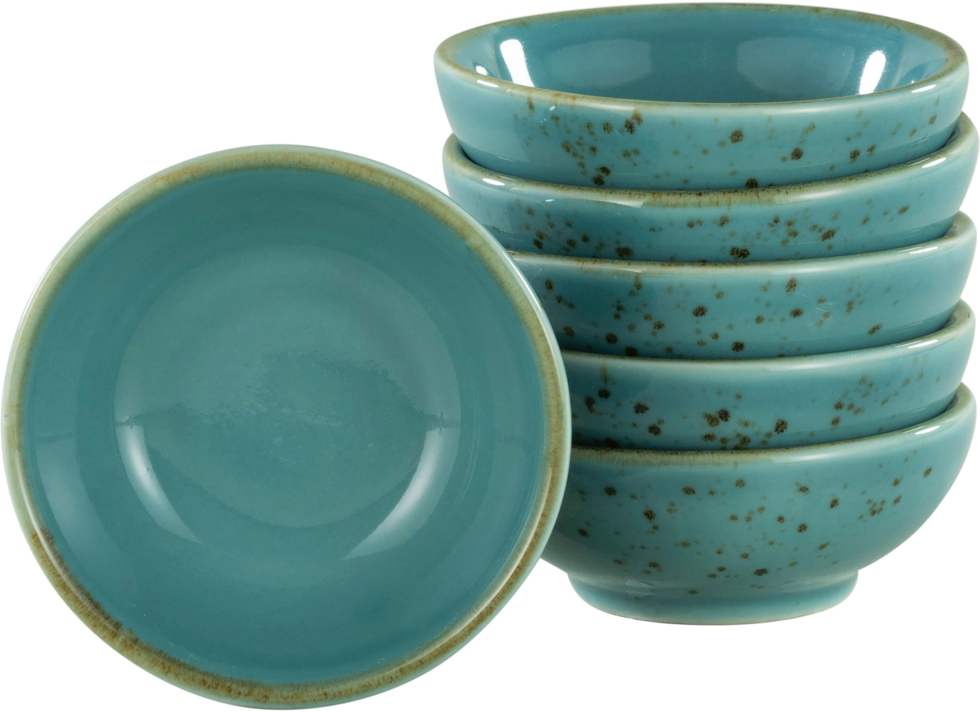 CreaTable Tapas-Schale NATURE COLLECTION, Steinzeug, (Set, 6-tlg), Snackschale, Dipschale, Servierschale, Ø 8 cm