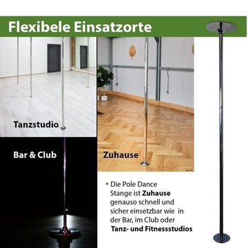 TRUTZHOLM Trainingsstation Pole Dance Stange Tanzstange Profi 45mm GoGo Tabledance Static + Spinn, Spinning und Static Funktion, Montage ohne Bohren