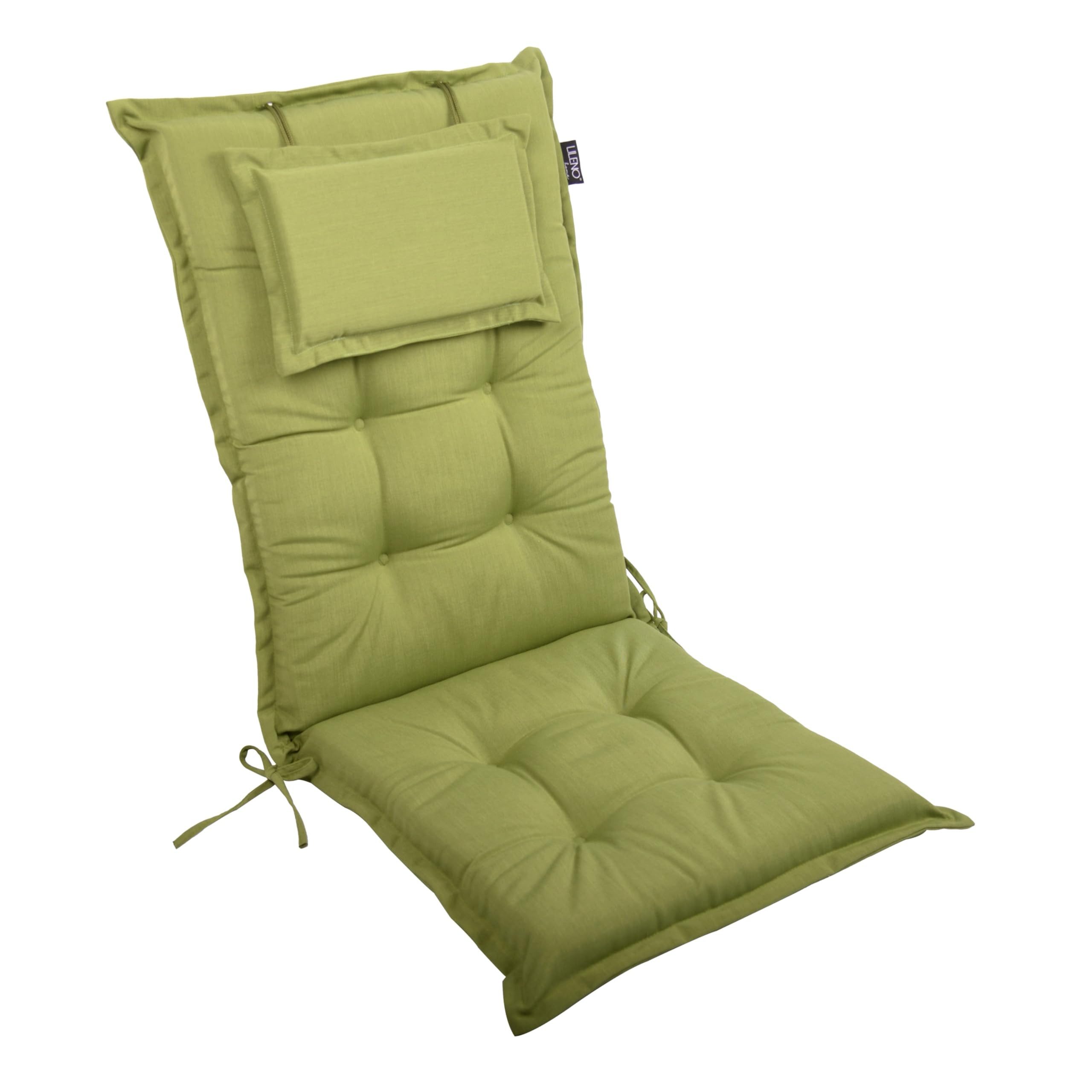 LILENO HOME Hochlehnerauflage Gartenstuhl Auflage, bequeme Sitzauflage für Gartenmöbel, Stuhlkissen, (1 St., 1er Set), Polsterauflage Grün, Sitzpolster für Klappstühle