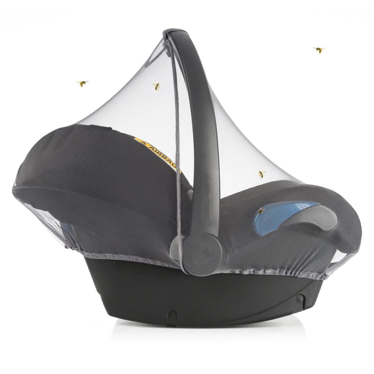 Zamboo Babyschale Grau, Insektenschutz Mückennetz für Babyschale / Maxi Cosi Moskitonetz von Zamboo