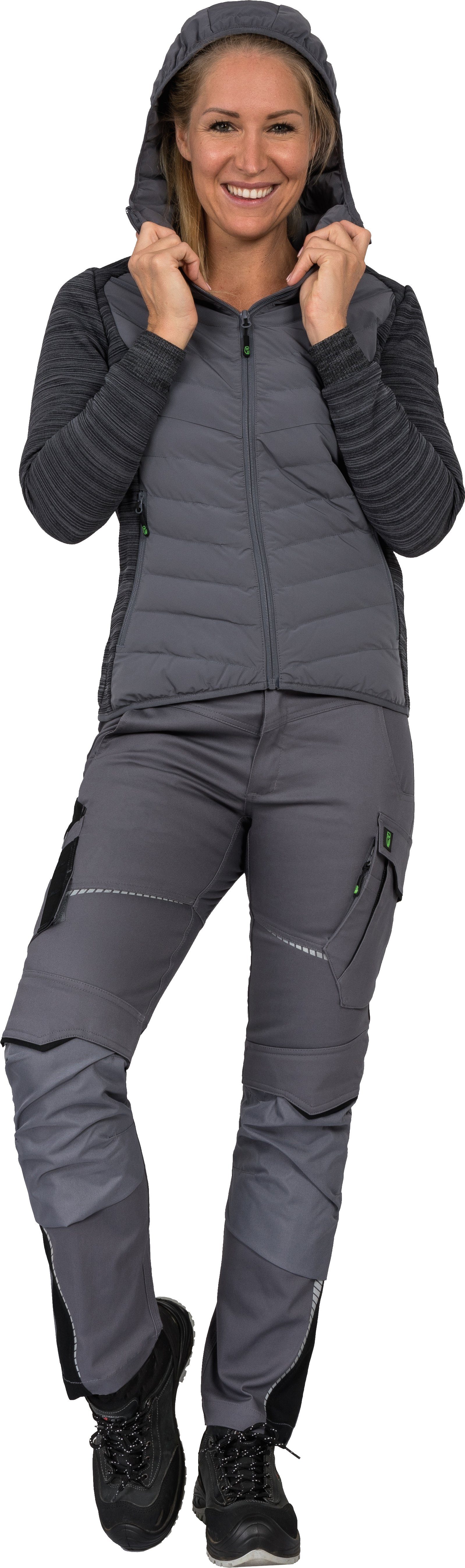 Arbeitsjacke Arbeitshose Leibwächter (1-tlg) 46 Größe Damen-Hybridjacke grau