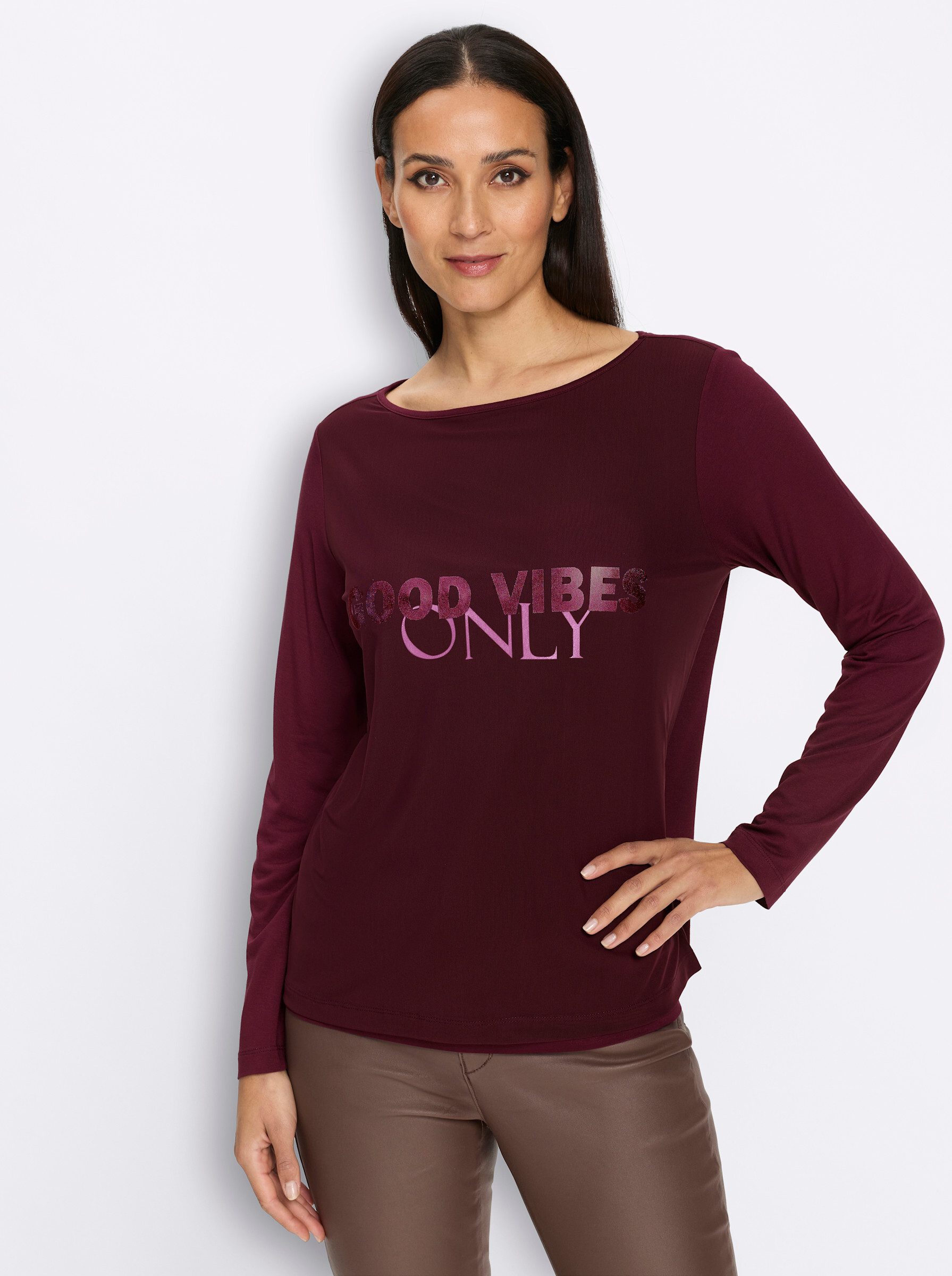 heine T-Shirt Mesh-Shirt Langarm