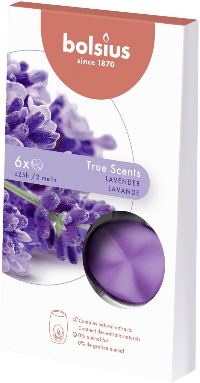 Bolsius Duftkerze Bolsius Aromatic Wax Melts Lavendel, 6er Pack