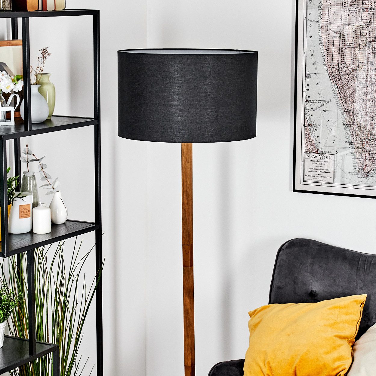 hofstein Stehlampe Stehlampe aus Metall/Holz im modernen Boho-Design, Stehl günstig online kaufen