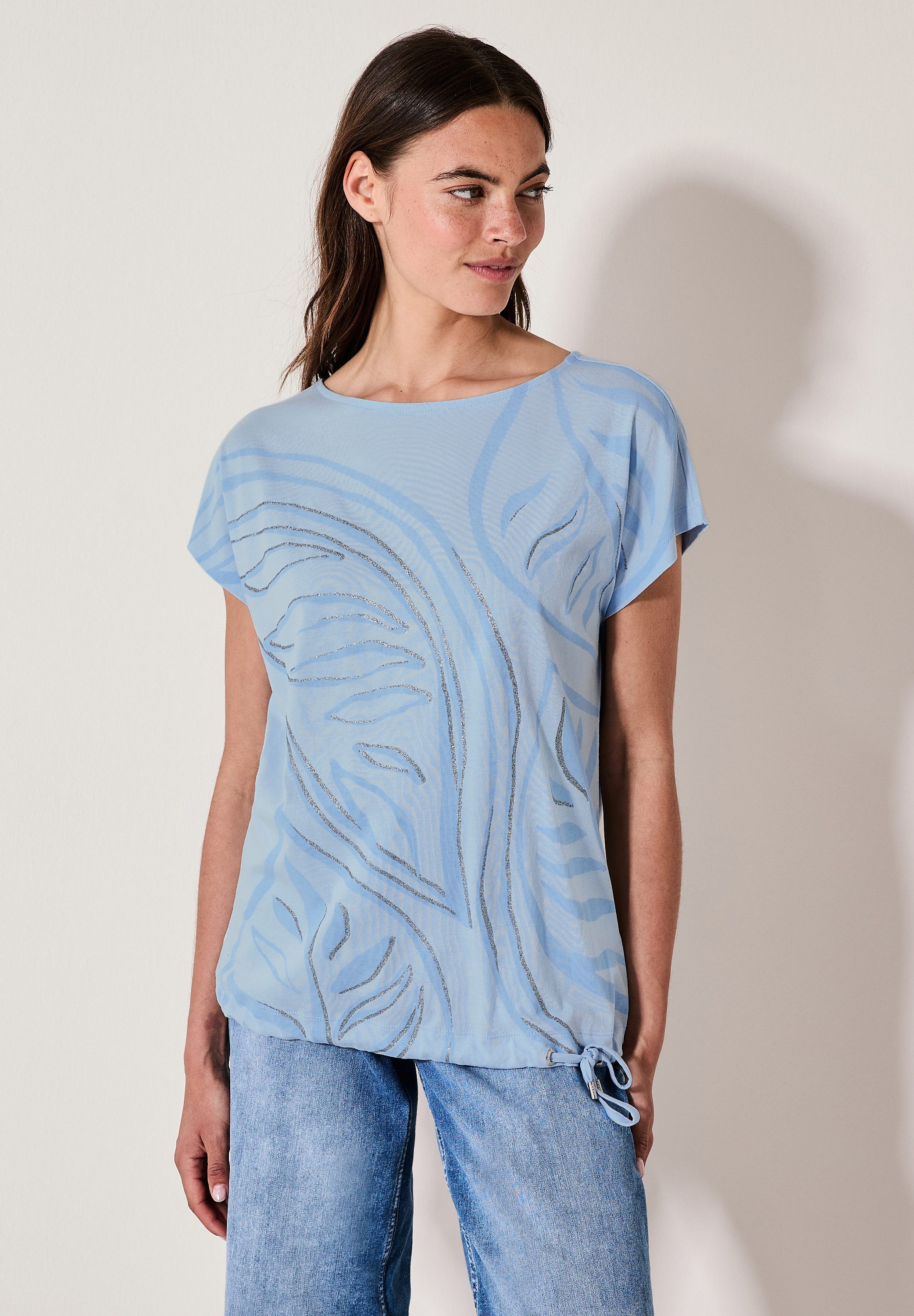 CECIL T-Shirt mit Tunnelzug am Saum günstig online kaufen