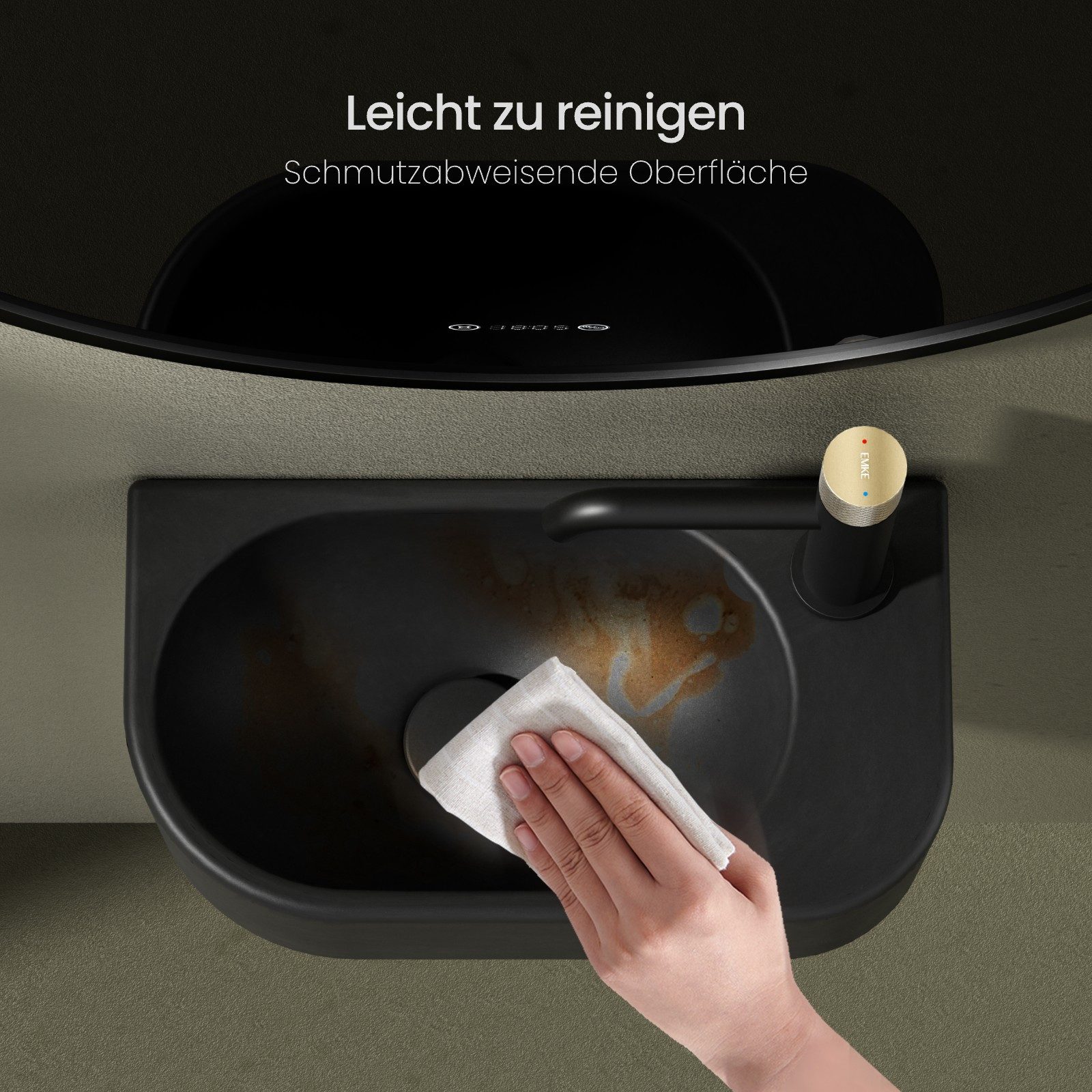 EMKE Aufsatzwaschbecken Hängewaschbecken, Waschschale aus Keramik günstig online kaufen