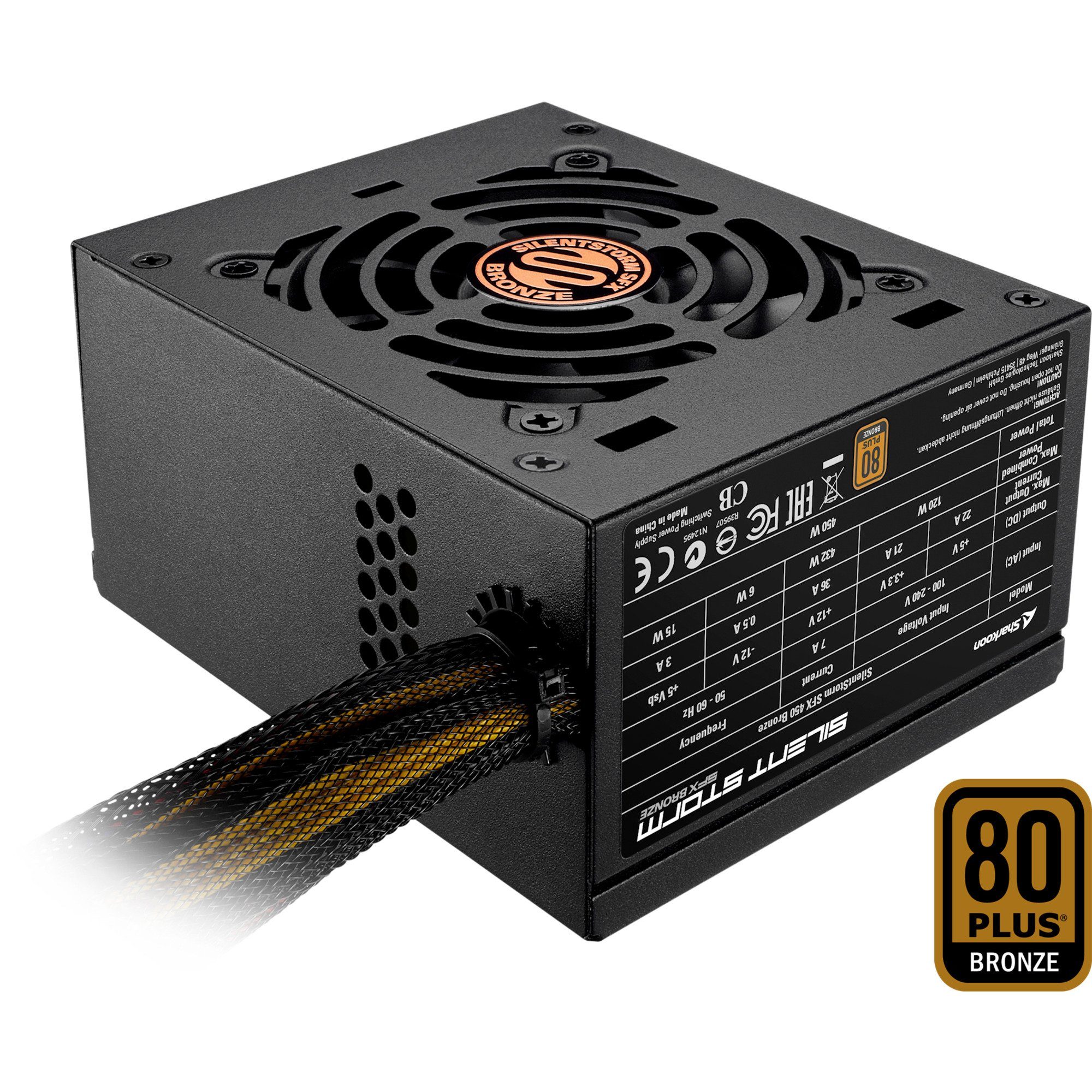 Sharkoon SilentStorm SFX Bronze 450W, PC-Netzteil, PC-Netzteil