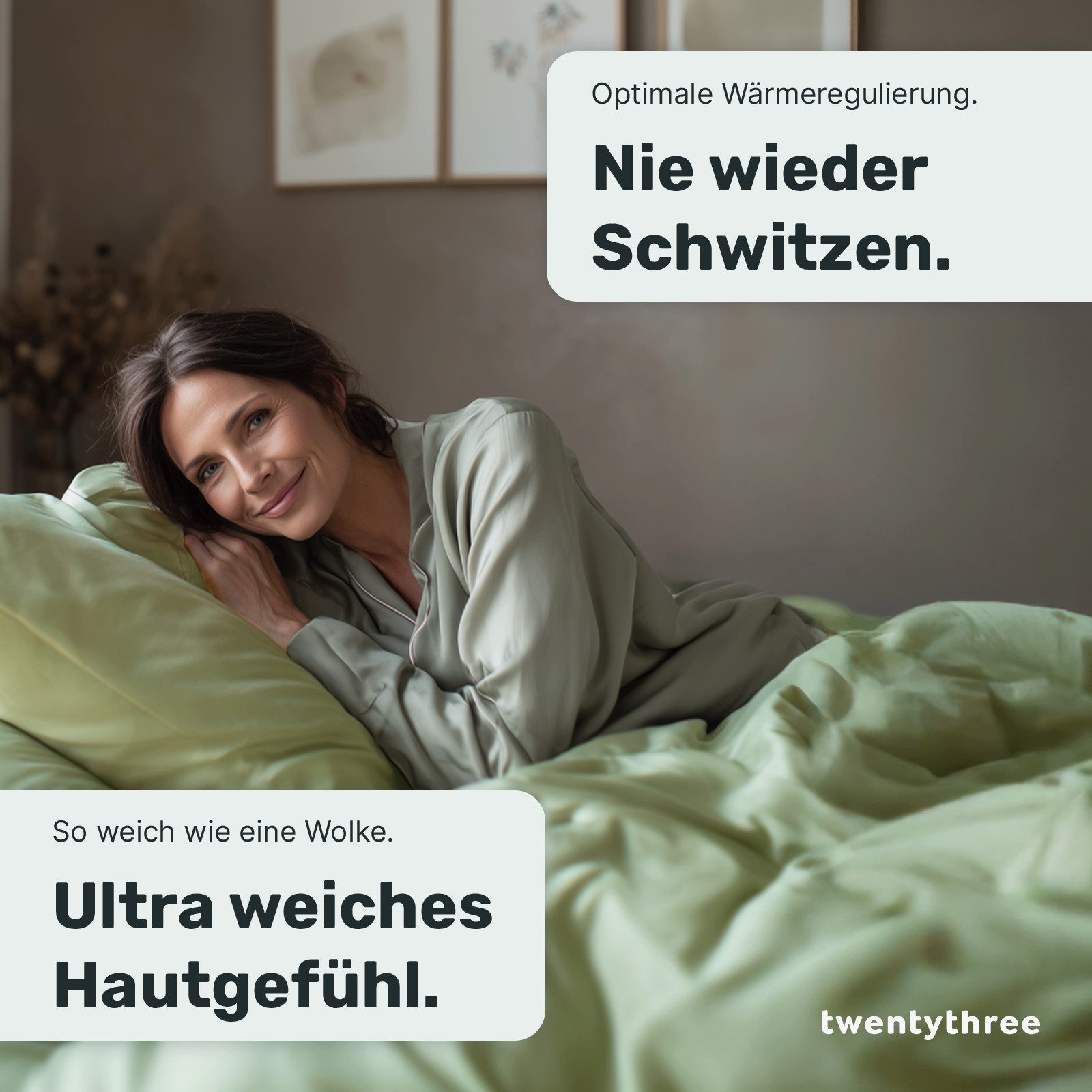 twenty:three® Bettwäsche Lyocell Bettwäsche Fresh Sage, günstig online kaufen
