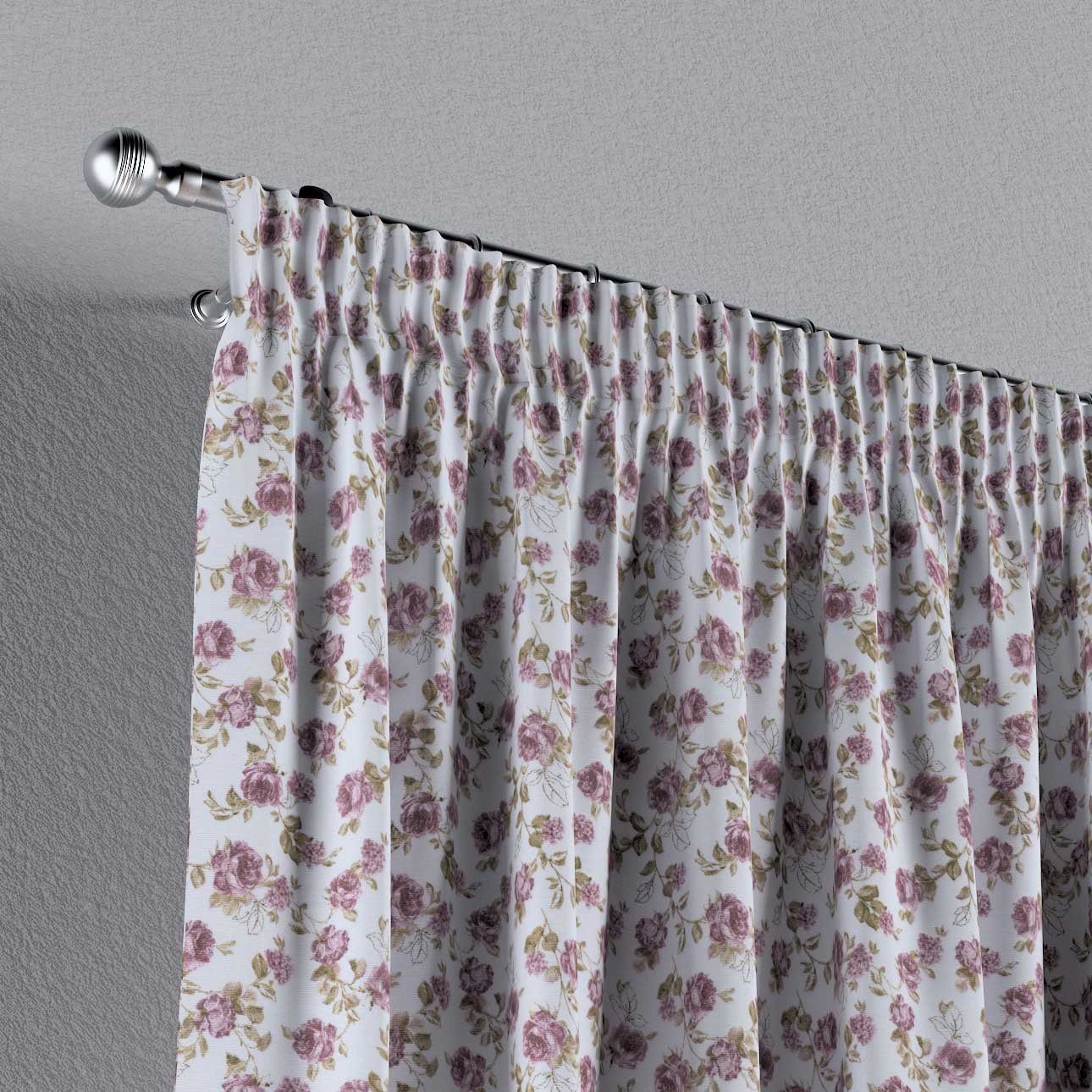 Vorhang Vorhang 130x100 Kräuselband cm, weiß-rosa Dekoria Flowers, mit
