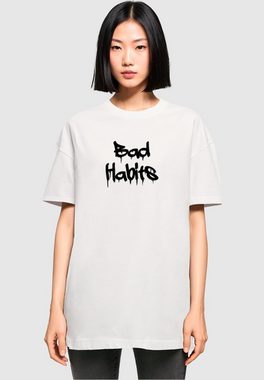 Merchcode T-Shirt Merchcode Damen Ladies Bad Habits Oversized Boyfriend Tee (1-tlg)