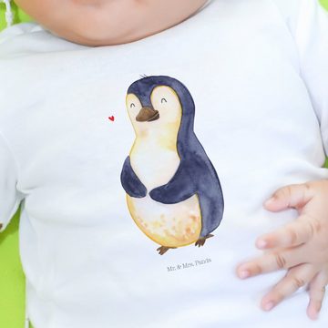 Mr. & Mrs. Panda Strampler Pinguin Diät - Weiß - Geschenk, Kleidung, Bierbauch, Langarm, Abnehme (1-tlg)