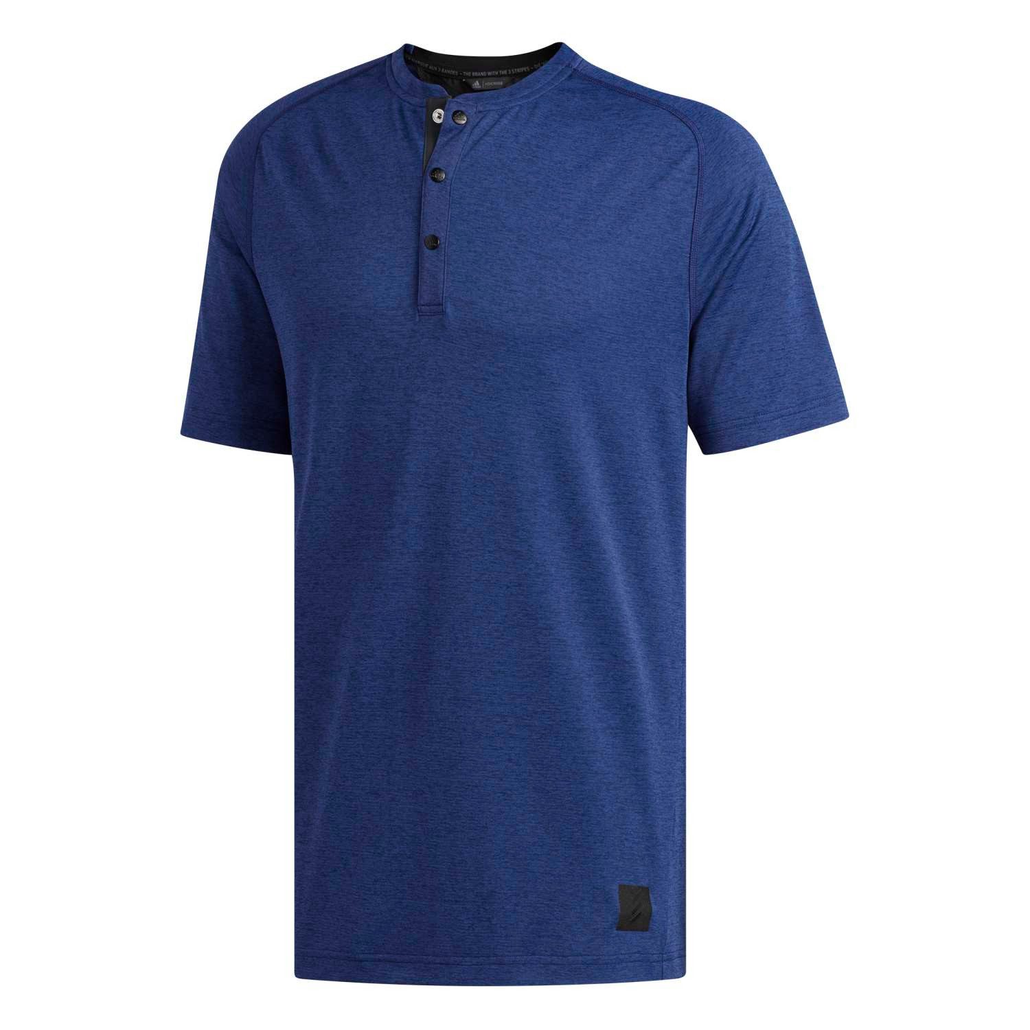 Poloshirt Adidas Golf Polo Adicross No-Show Transition Henley Blau Herren