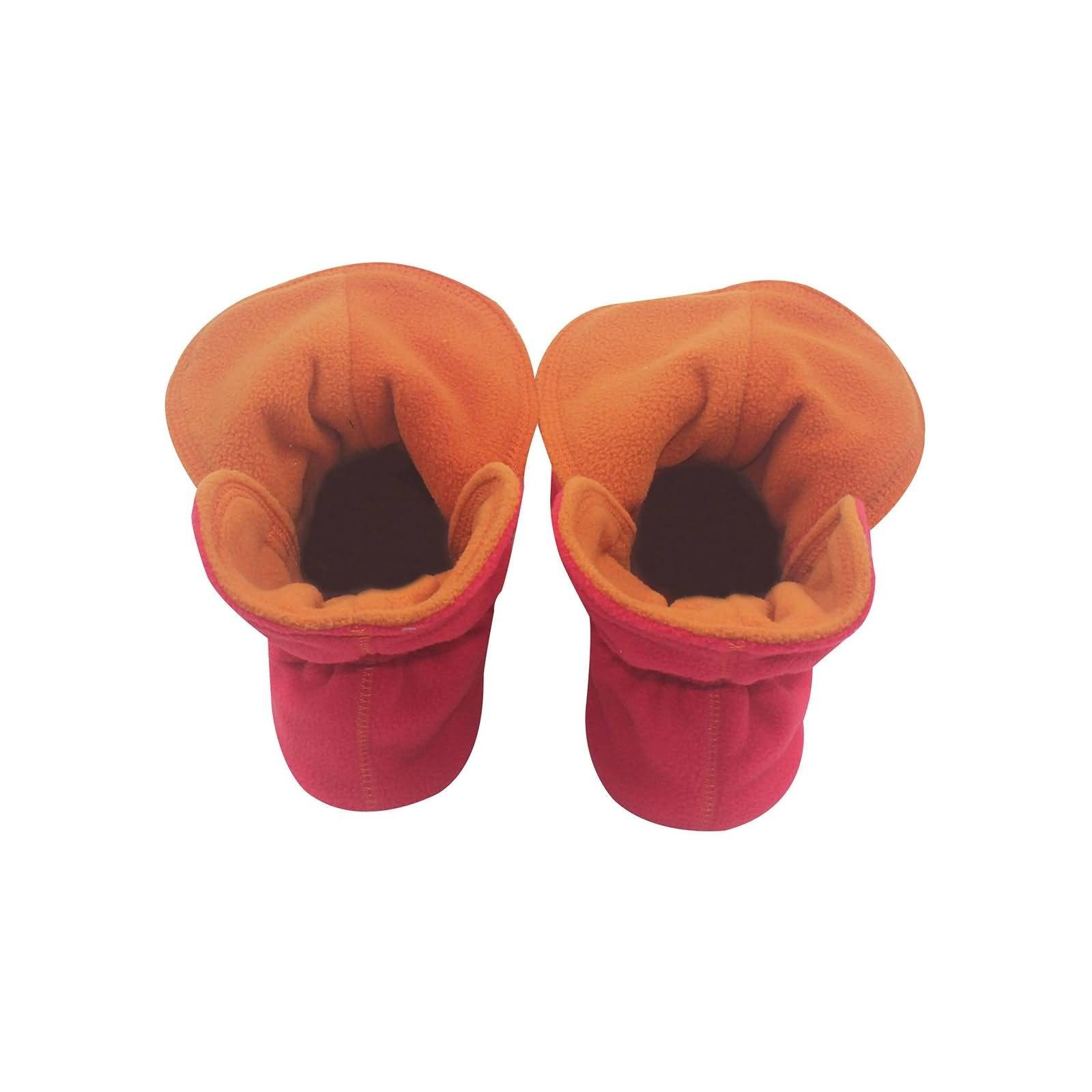 Damen (aus Sohle RAIKOU Hausschuh Super Flauschige) Rot/Orange für Kinder  Hausstiefel Miro ABS Fleece Rutschfester Hüttenschuhe mit und Stoppersocken und Herren