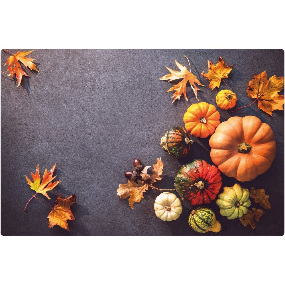 matches21 HOME & HOBBY Platzset Abwaschbares Tischset Herbst-Laub & Kürbisse, (1-St), Platzsets als Tisch-Untersetzer und Tisch-Deko für Esstisch Teller
