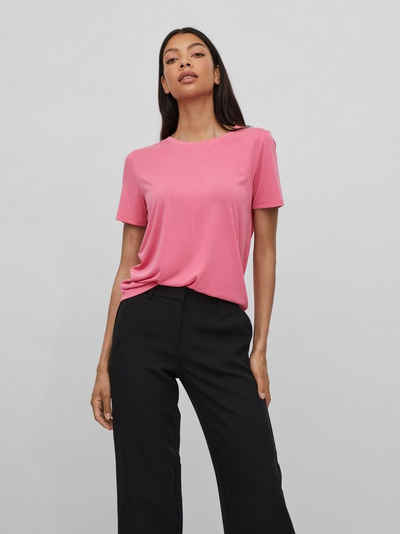 Vila T-Shirt Basic T-Shirt Kurzarm Rundhals Top Oberteil VIMODALA 4870 in Pink
