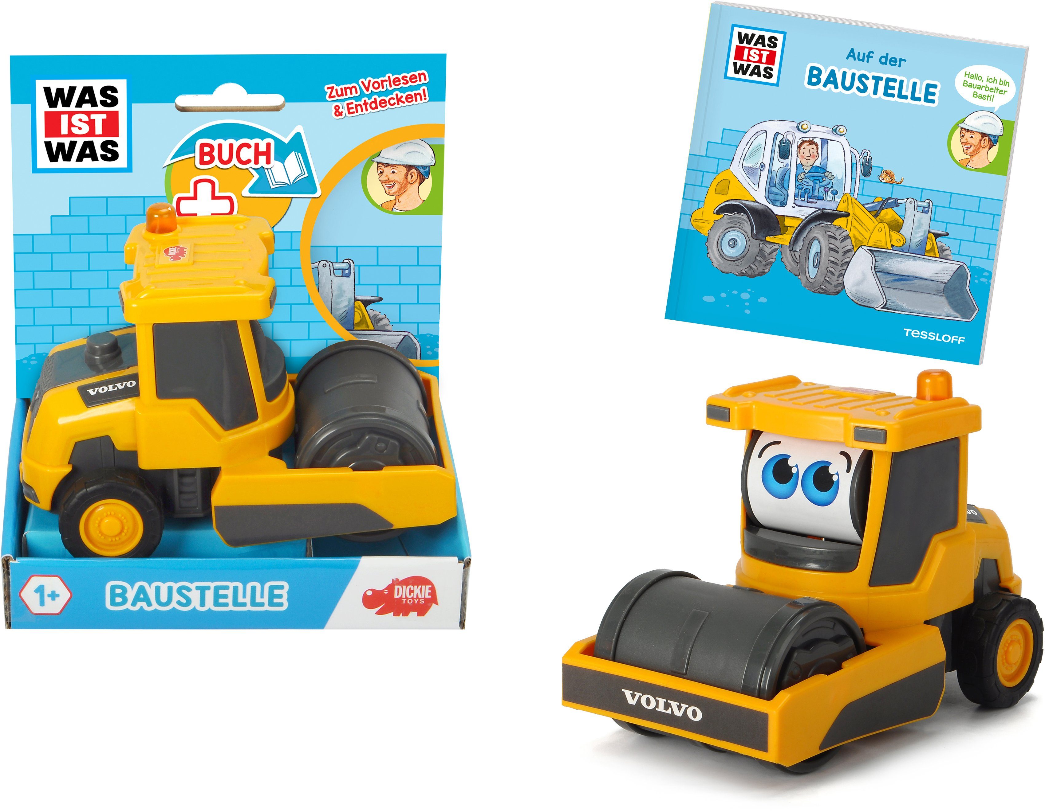 Dickie Toys SpielzeugWalze »Was ist Was Baustelle«, inkl. Buch
