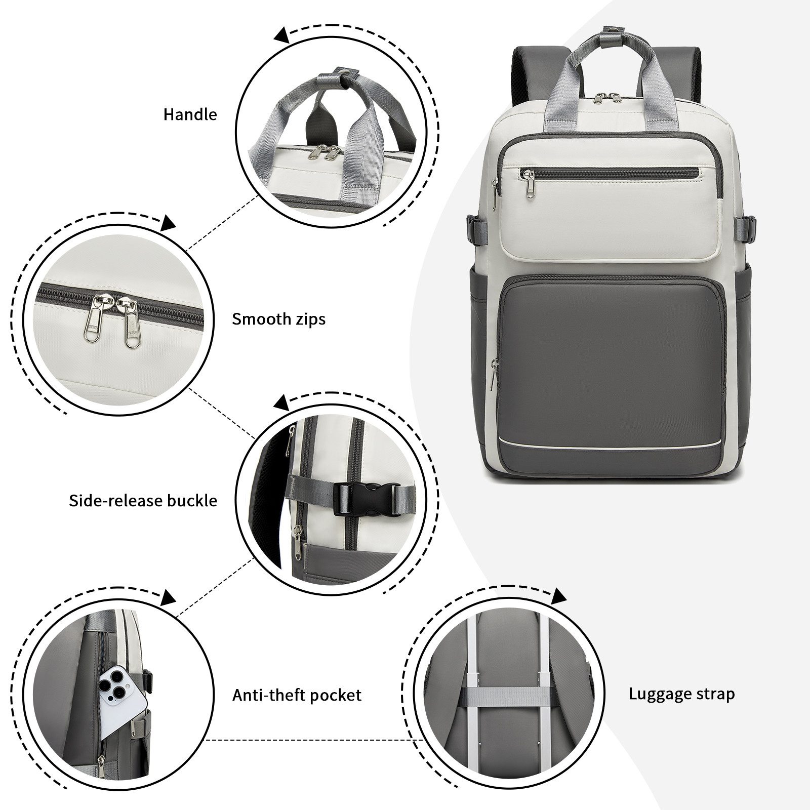 KONO Rucksack Ryanair Handgepäck 40x30x20 cm–20L Reiserucksack mit Laptopfach