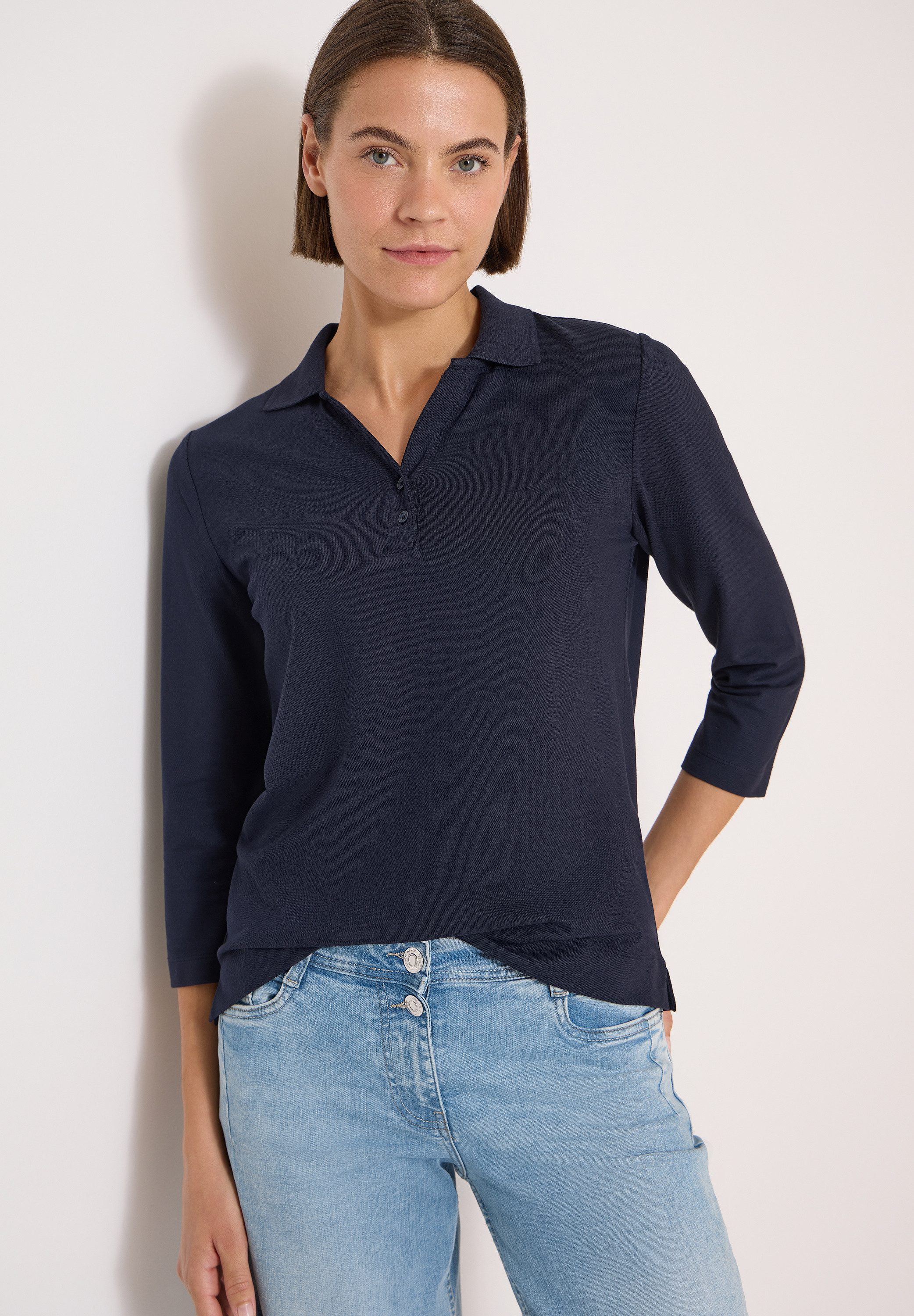 CECIL Poloshirt mit 3/4 Ärmeln