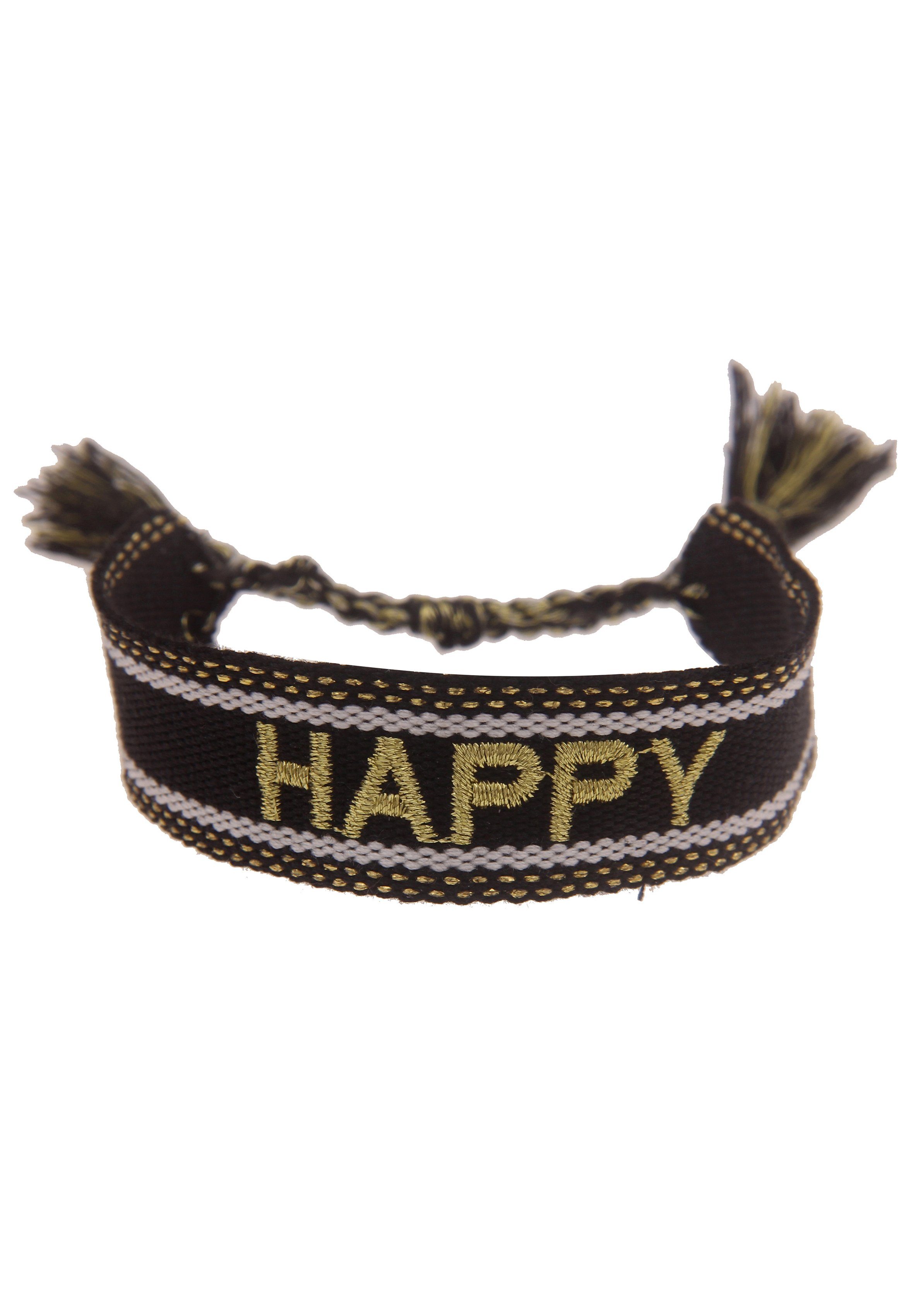 260120406, Happy, schwarz-weiß-goldfarben leslii Armband Festival 260120411 Armband,