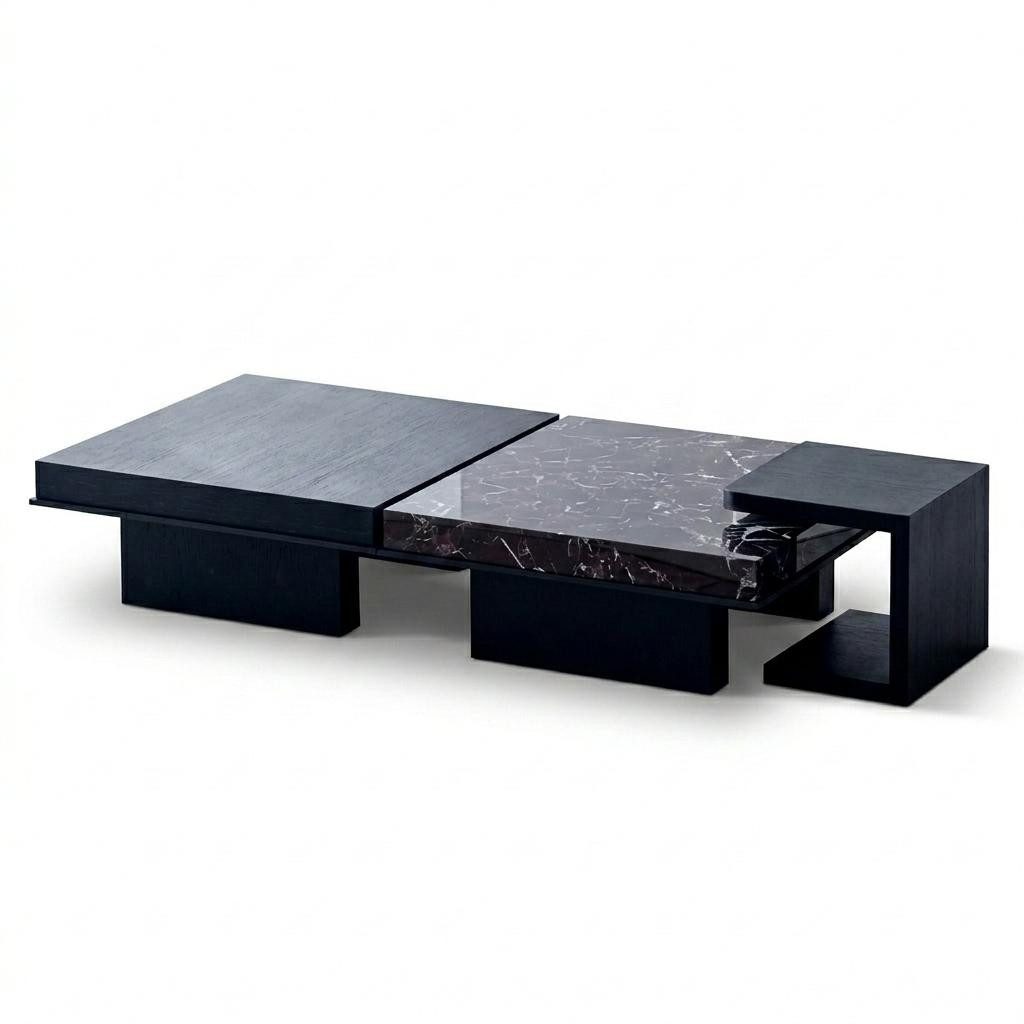 JVmoebel Couchtisch Modulares Couchtisch Set Modern Schwarz Design Wohnzimmertisch, Made in Europa