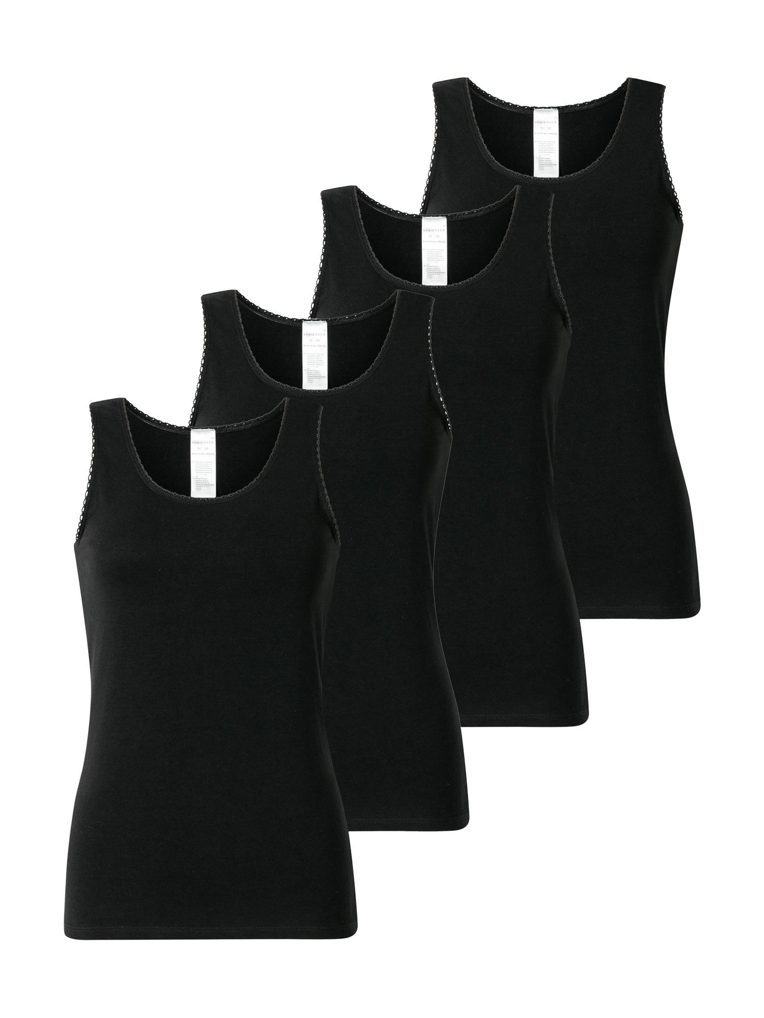 Schiesser Unterhemd Modern Multipacks (4-St) unterhemd unterzieh-shirt ärmellos