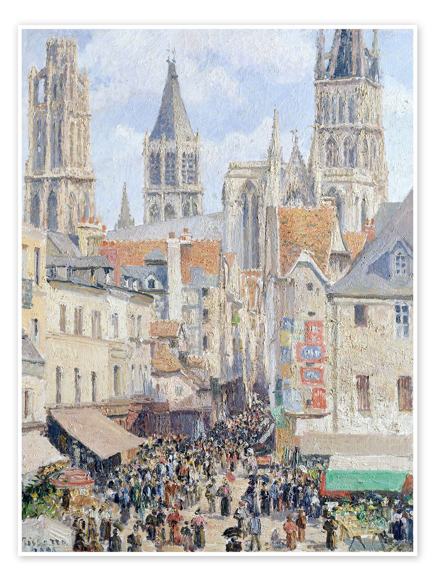 Posterlounge Wandbild Rue de l'Épicerie, Rouen, Camille Pissarro, erhältlich als Poster, Leinwandbild, Wandsticker oder Acrylglasbild
