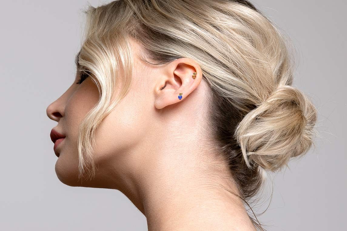 PIERCINGLINE Piercing-Set Titan Aufsatz mit Push Pin KRISTALLHERZ (Push Pins, 1-tlg)