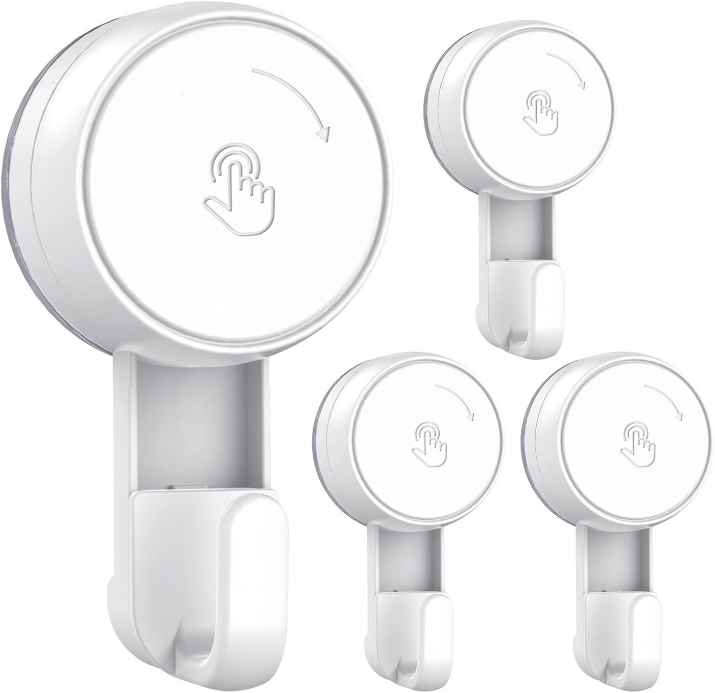 Elegear Wandhaken Saugnapf Haken Ohne Bohren 2/4Pack Saugnäpfe, selbstklebende haken, Badezimmer, Schlafzimmer, Küche, (Set, 4-St., 4), Max 5KG, klebehaken badhaken sauger, bilderhaken für Badezimmer, Küche