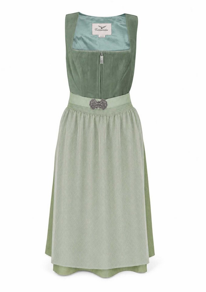 Falkenrieder Dirndl Damen Midi Trachtenkleid inkl. Trachtenrock mit praktischer Rocktasche (Das Set enthält Oberteil, Schürze und Rock) Dirndlkleid mit 60cm Dirndlrock - Für dein Oktoberfest Damen Outfit