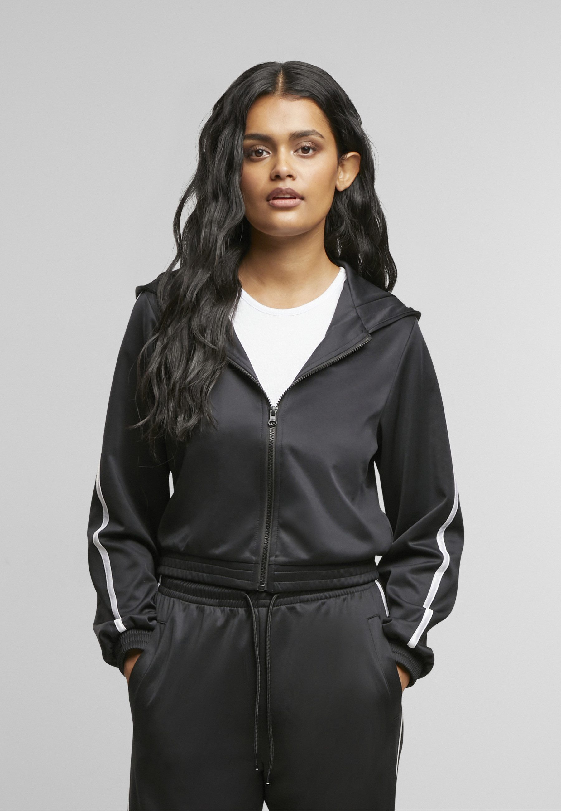 URBAN CLASSICS Langmantel Urban Classics Ladies Cropped Track Jacket