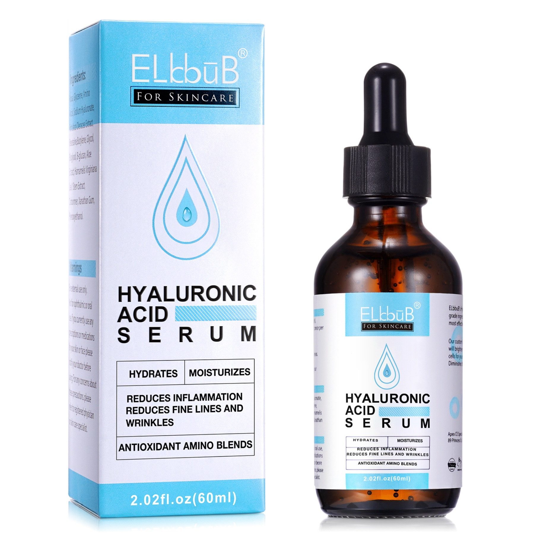 P-Beauty Cosmetic Accessories Gesichtsserum Gesichtsserum Hyaluronsäure Hyaluronic Acid Bio Vegan 60ml, 1-tlg.