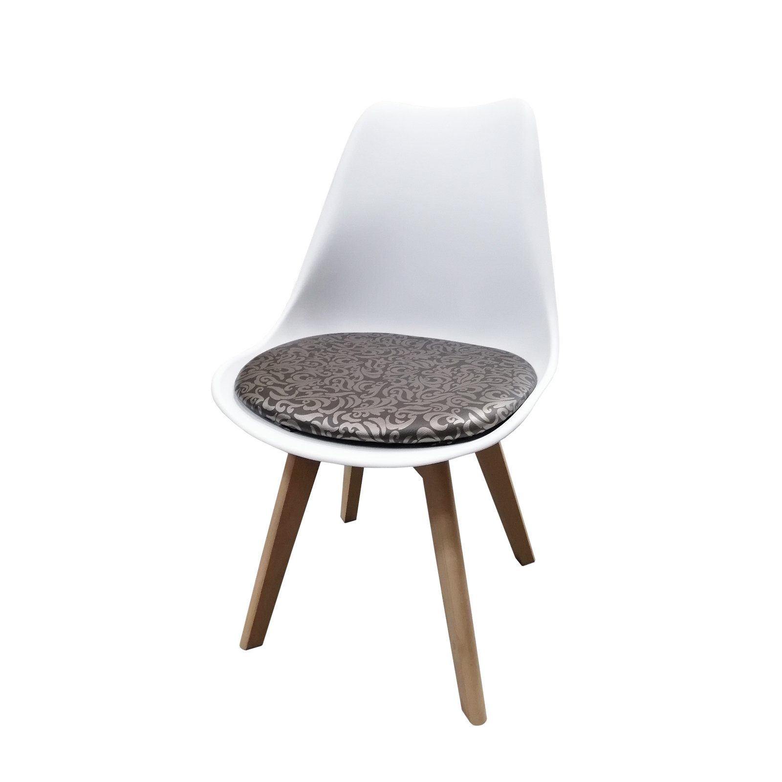 HTI-Living Esszimmerstuhl Stuhl Atlanta PU Muster (Einzelstuhl, 1 St), Esszimmerstuhl Kunstleder Weiß, Braun | Stühle