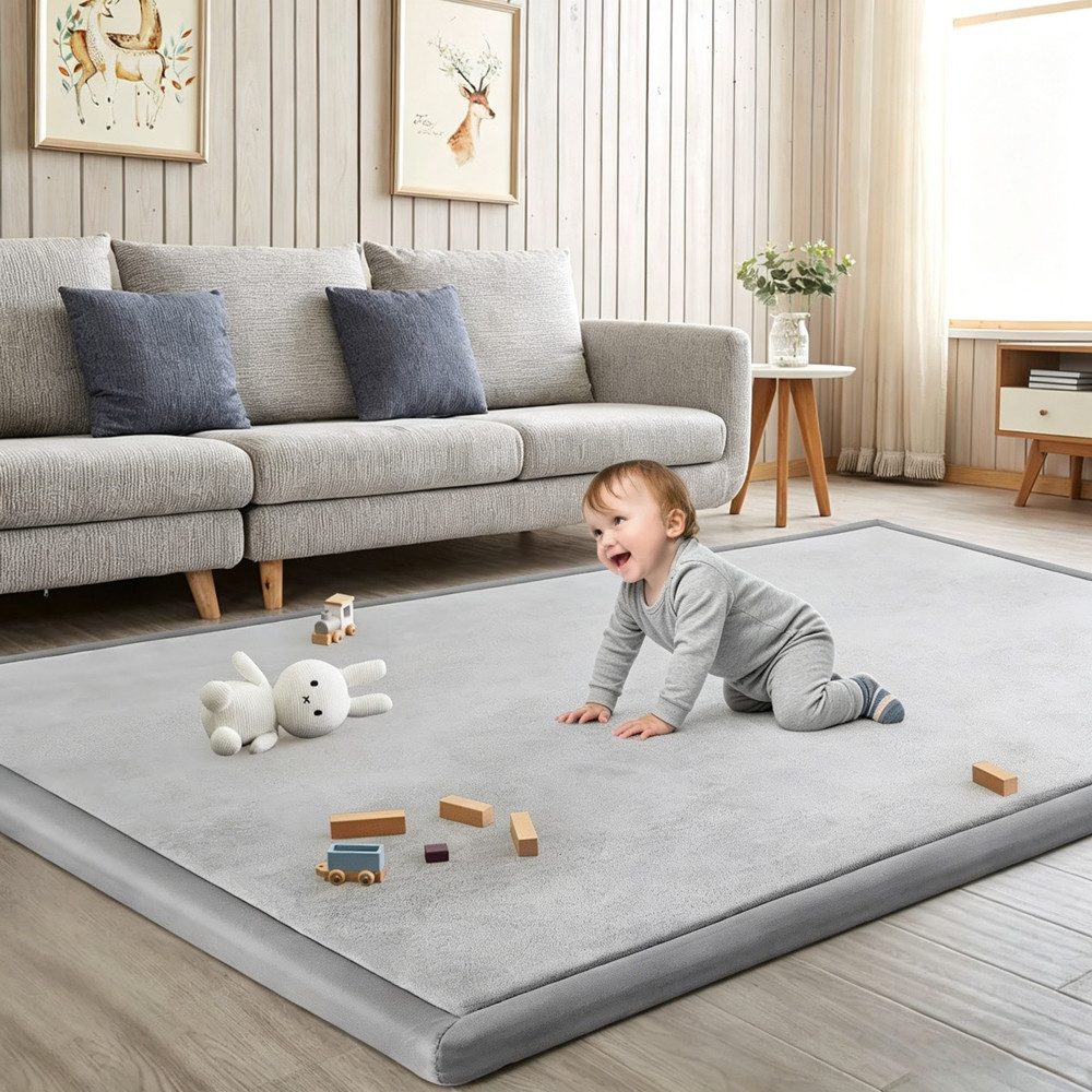 Diwzbyn Spielmatte Baby Spielmatte 80x200cm, 2cm dicke Krabbelmatte für Babys&Kleinkinder, weiche gepolsterte Spiel- und Krabbelunterlage, rutschfest