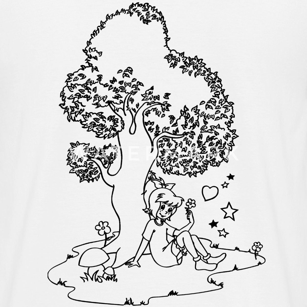 Spreadshirt T-Shirt Bibi Blocksberg Mit Bibi Und Großem Baum Männer T-Shirt (1-tlg)