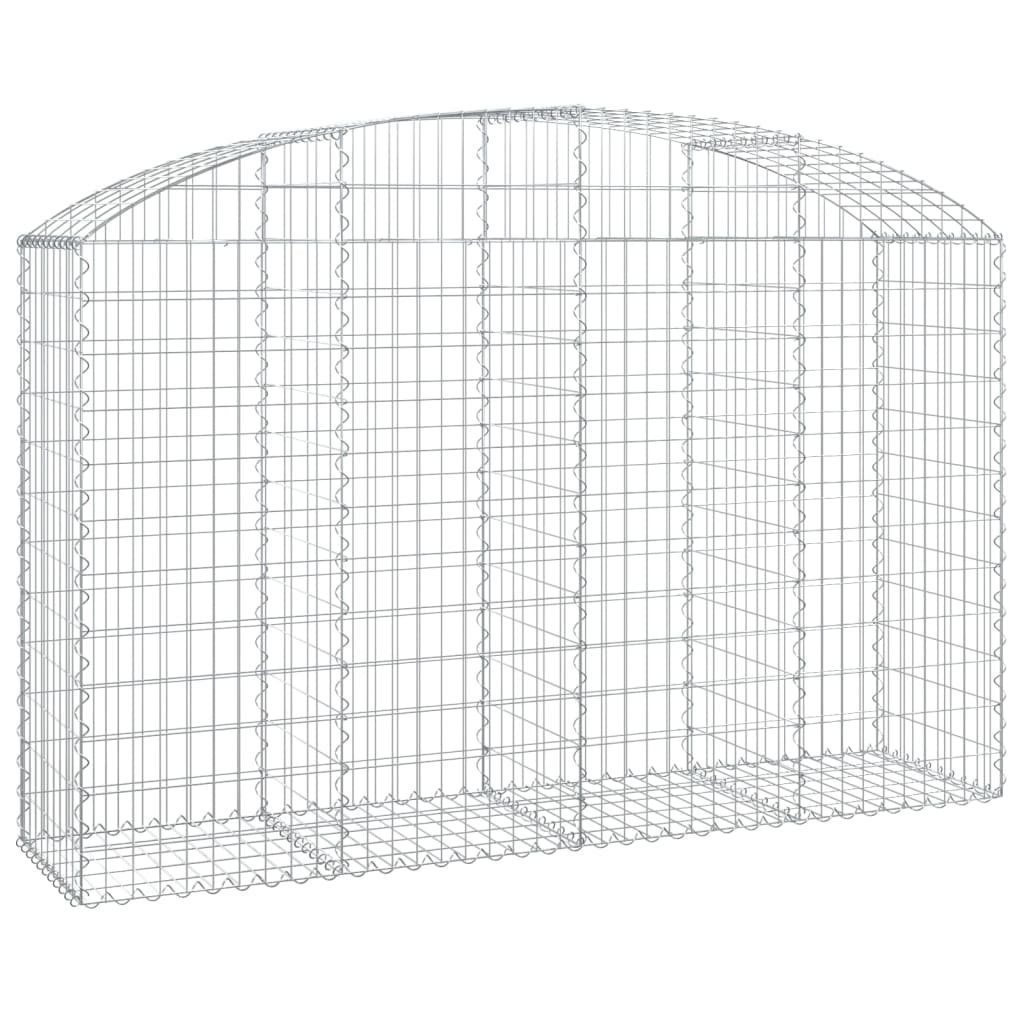vidaXL Blumentopf Gabione mit Hochbogen 200x50x120/140 cm Verzinktes Eisen (1 St)