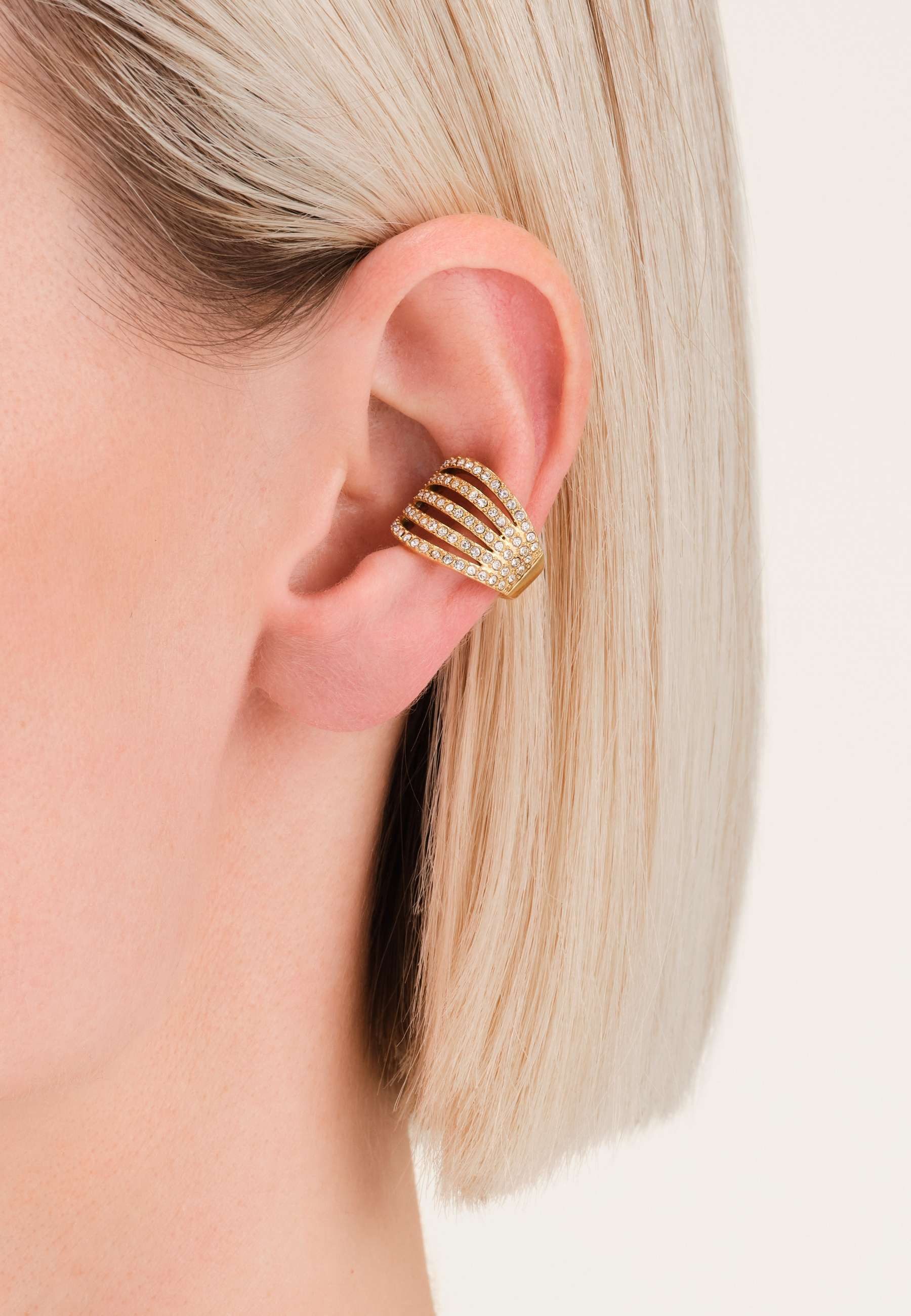 ROSEFIELD Ohrring-Set ROSEFIELD Damen-Schmuck Käfig-Kristall-Earcuff Goldfarben