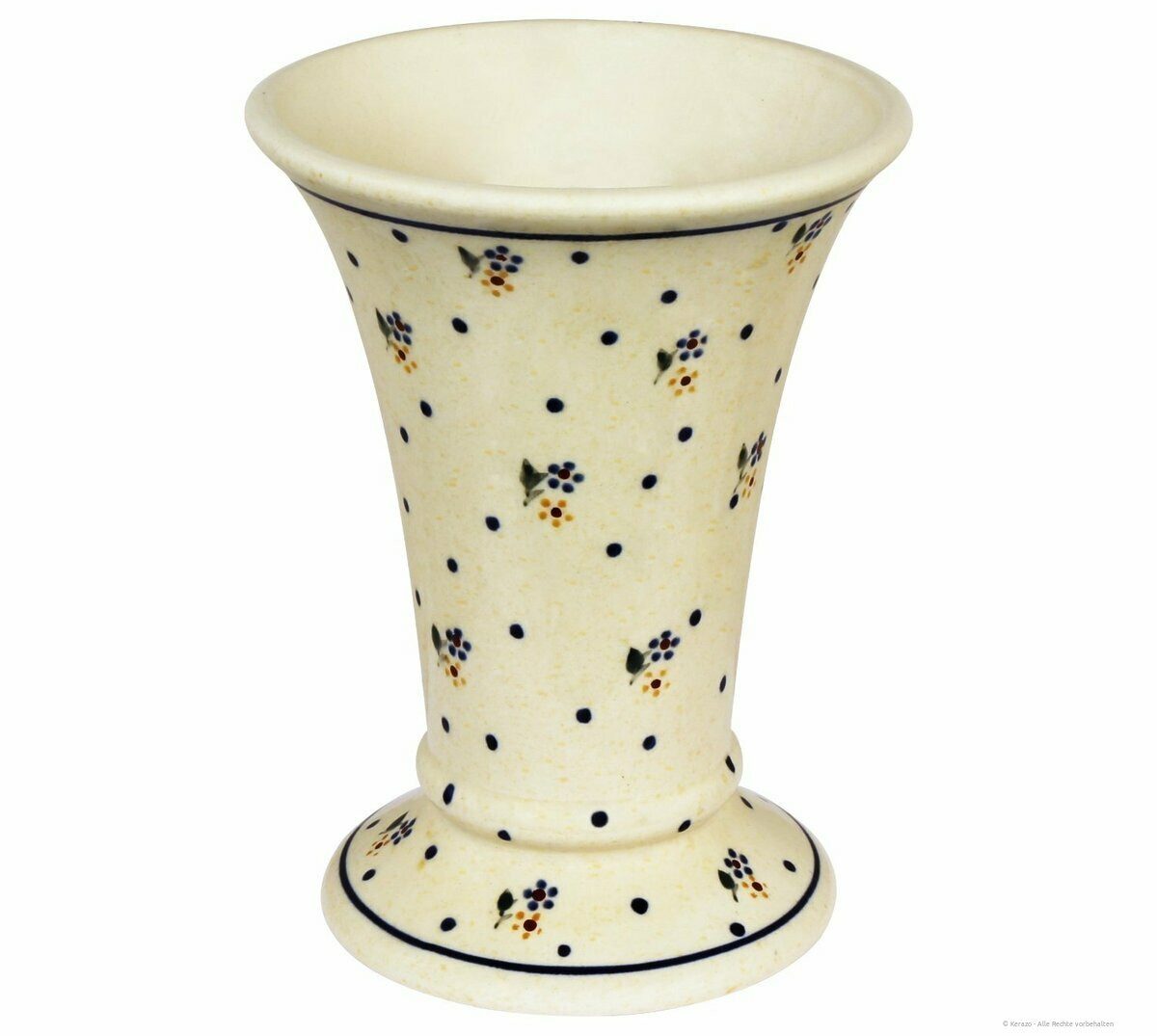 Bunzlauer Keramik Tischvase Bunzlauer Keramik 800ml Vase "Valentina" 19,5cm – Blumenvase Dekor 111