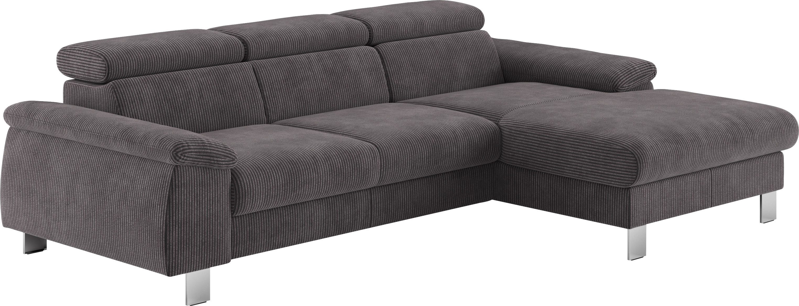 COTTA Ecksofa Komaris L-Form, B: 244 cm, mit Kopfteilverstellung, optional Bettfunktion, Bettkasten & Licht