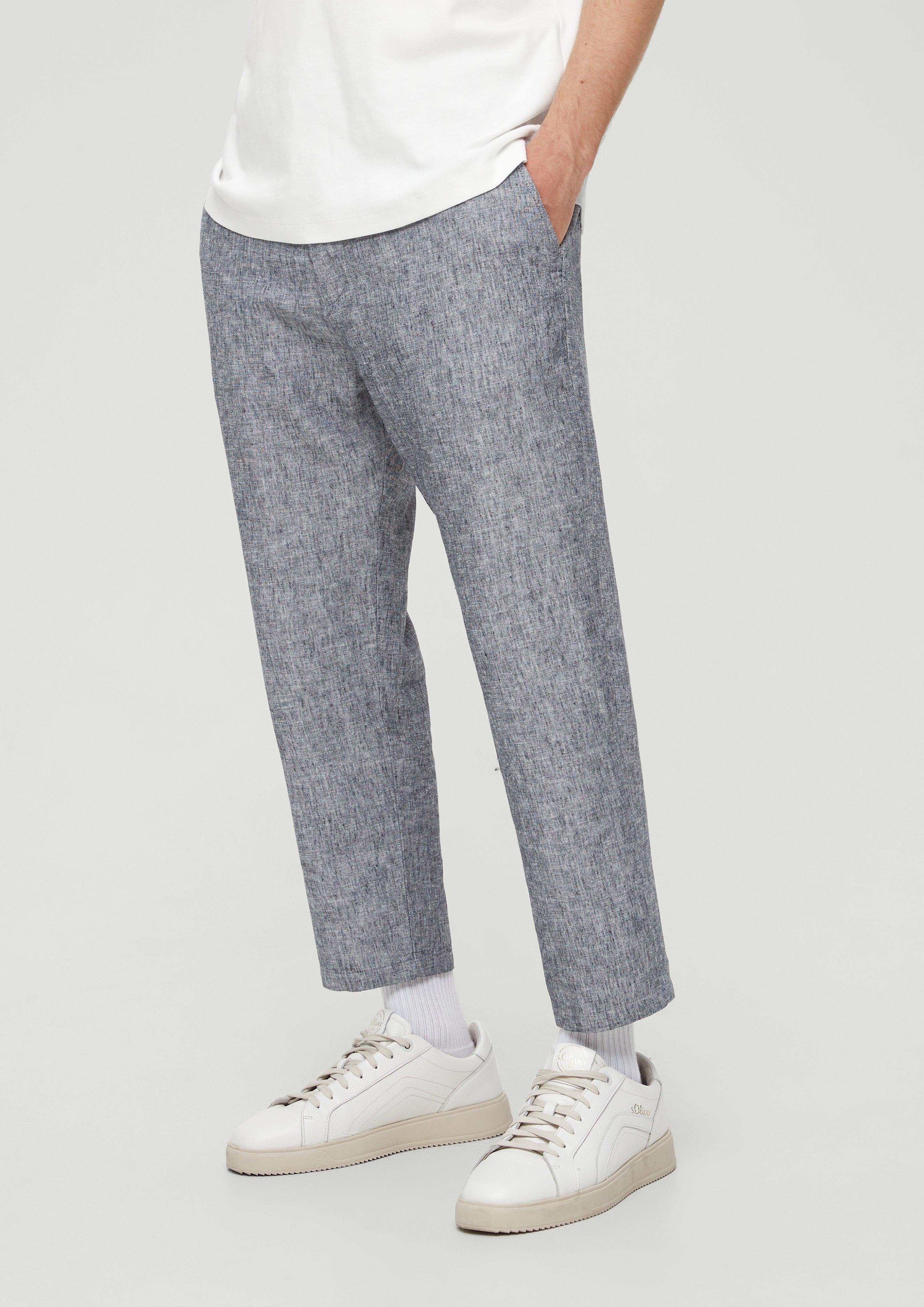 Jogger Stoffhose Leinenmix aus s.Oliver navy Relaxed: