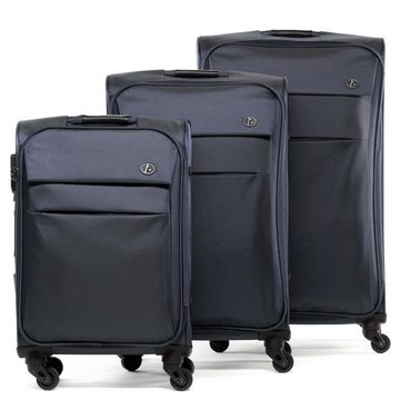FERGÉ Kofferset 3 teilig Weichschale Calais, Trolley 3er Koffer Set, Reisekoffer 4 Rollen, Premium Rollkoffer