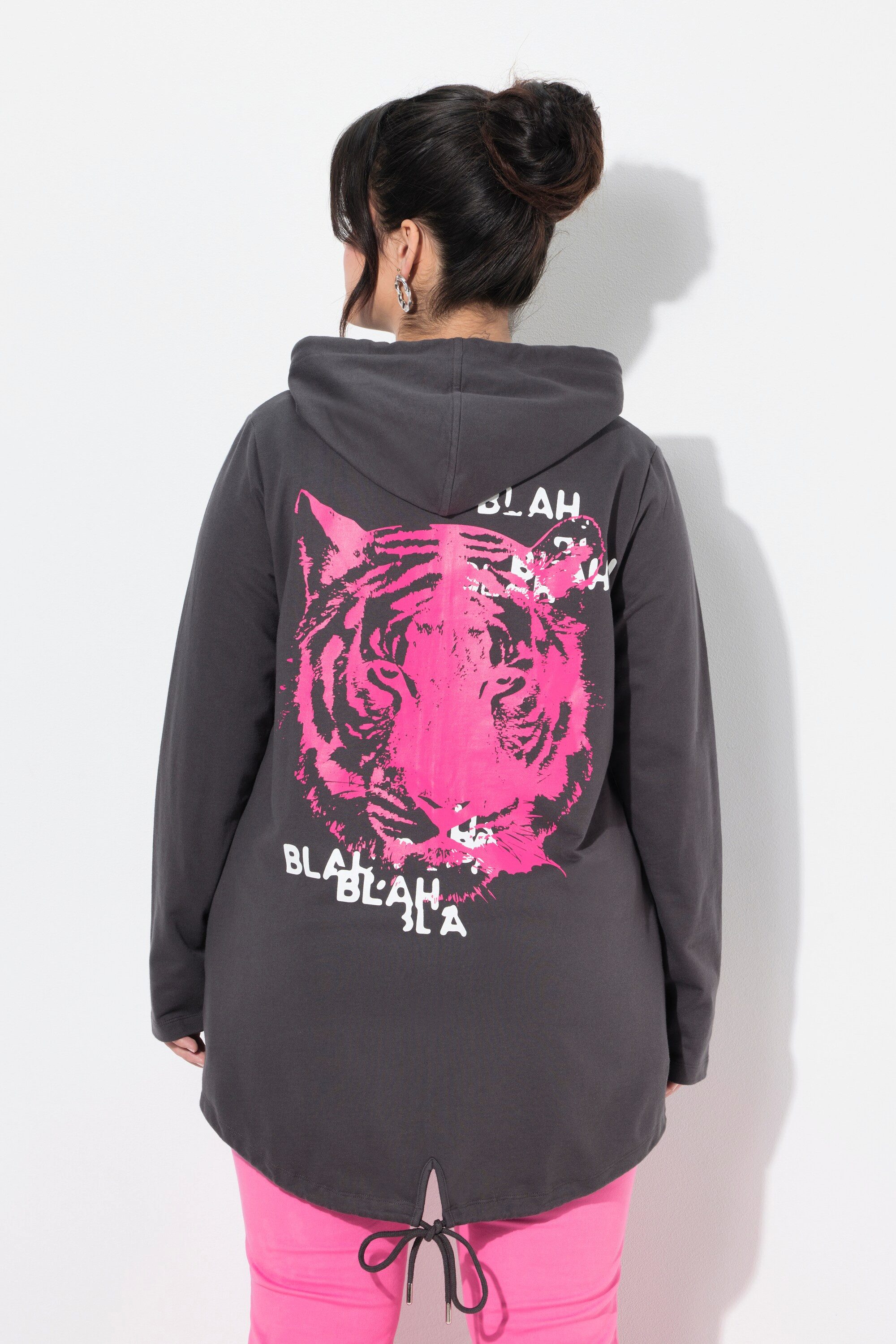 Angel of Style Sweatjacke Sweatjacke A-Linie Kapuze Tiger auf dem Rücken