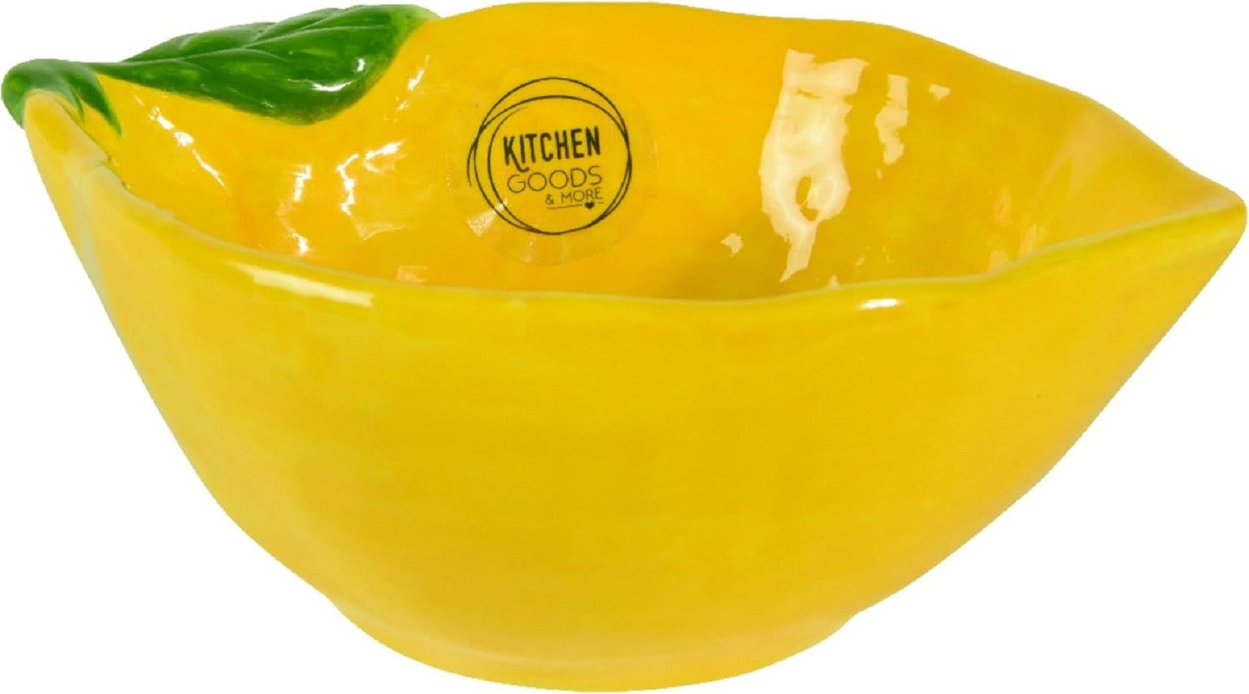 Kaemingk Dekoschale Deko-Schale Zitronenform Dolomit L.16cm W.12cm H.6cm gelb