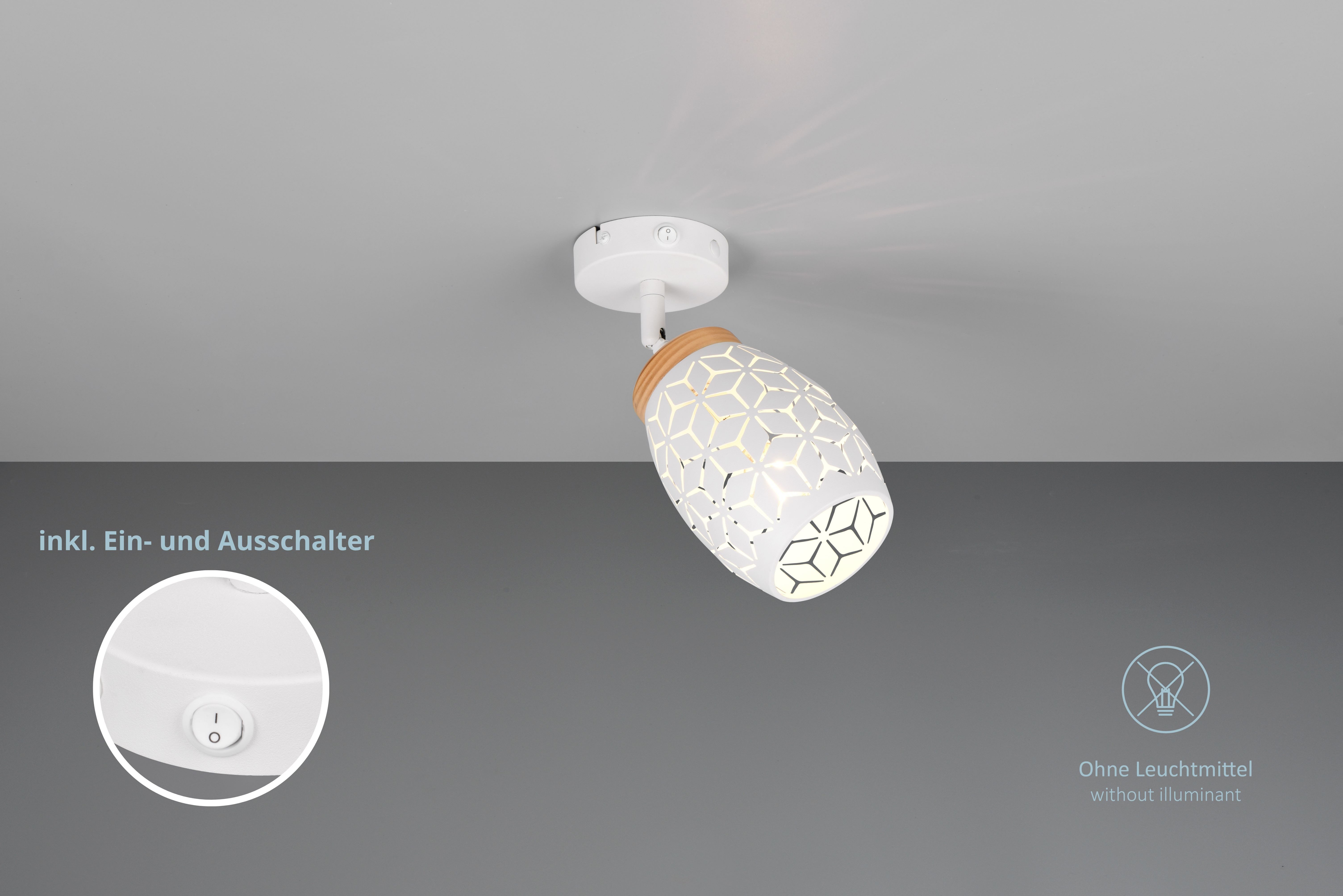 lightling Deckenspot Bill, flexibel schwenkbar, ohne Leuchtmittel, Gestell aus hochwertigem Metall, Ein-/Ausschalter, IP20 Schutz