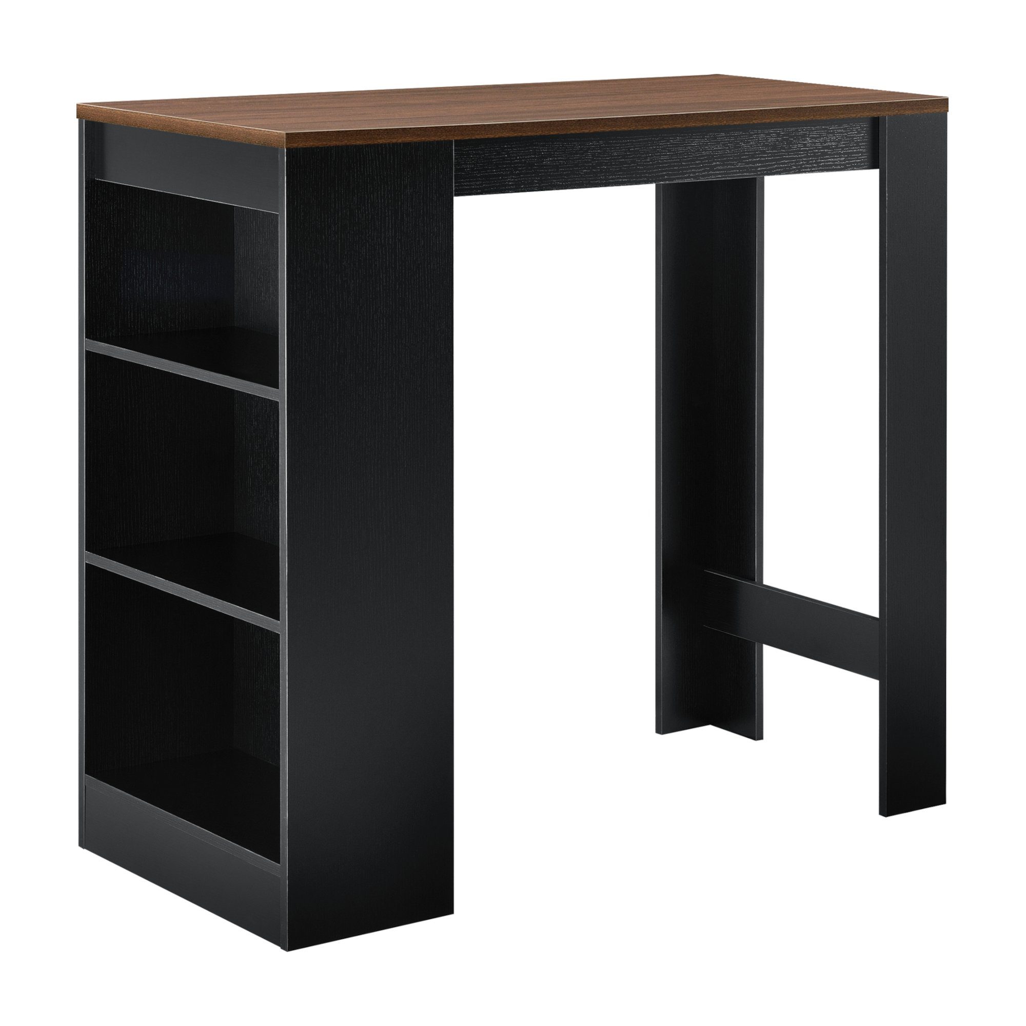 en.casa Bartisch, »Kouvola« Bartheke mit Ablagefach Schwarz/Walnuss günstig online kaufen