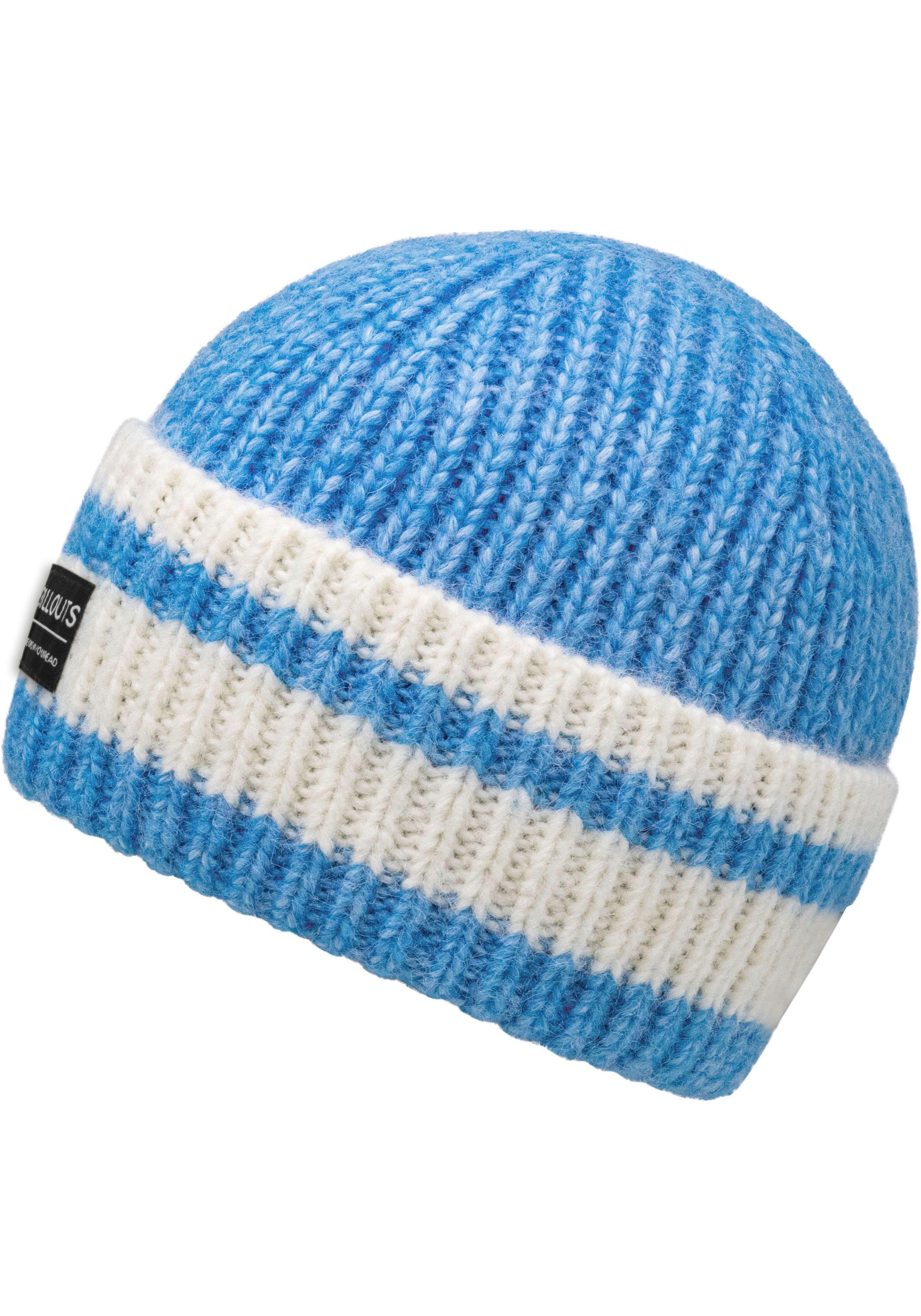 chillouts blue-white Cooper Kontrast-Streifen Strickmütze mit Hat