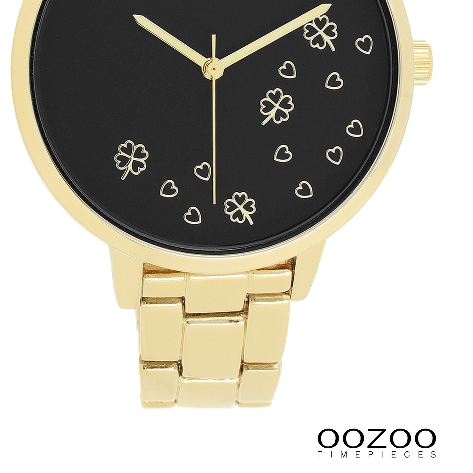 OOZOO Quarzuhr Oozoo Damen Armbanduhr Timepieces Analog, (Analoguhr), Damenuhr rund, groß (ca. 42mm) Edelstahlarmband, Elegant-Style