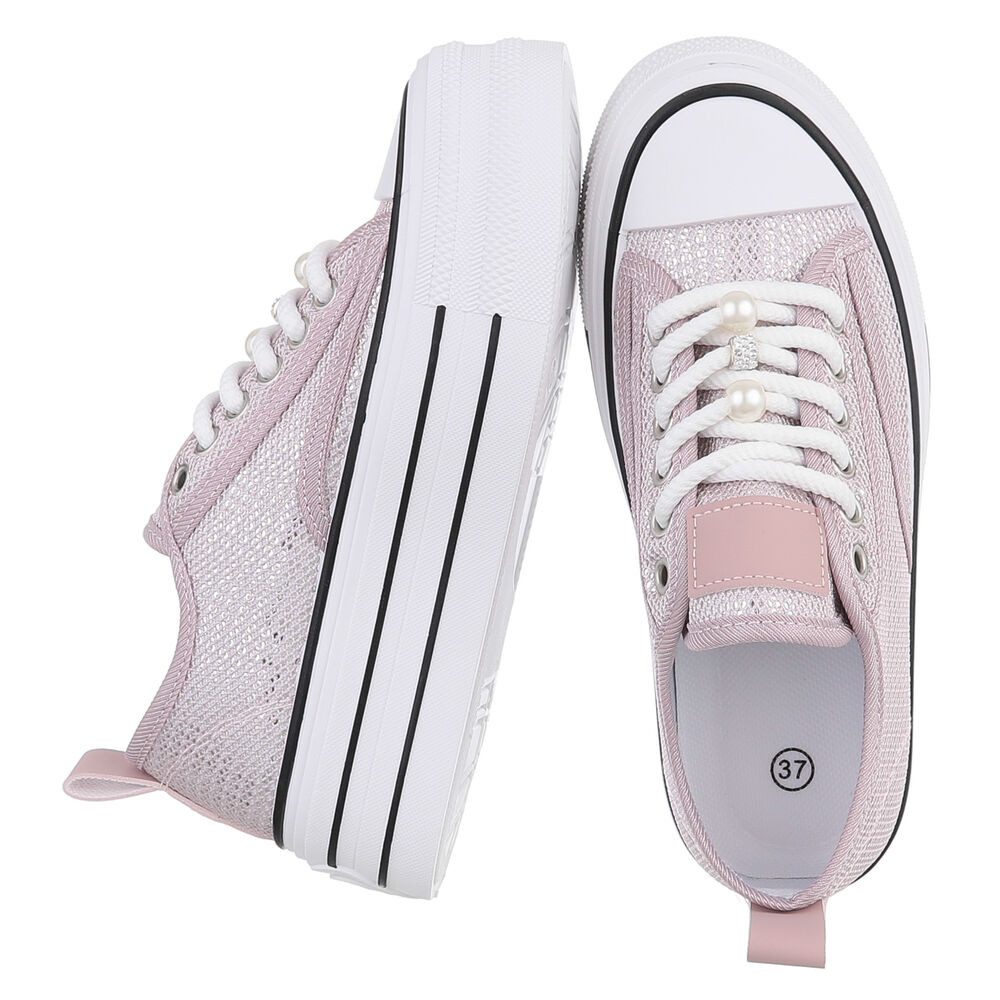 Ital-Design Stylische Plattform-Sneaker mit Perlen-Details für Damen Sneake günstig online kaufen
